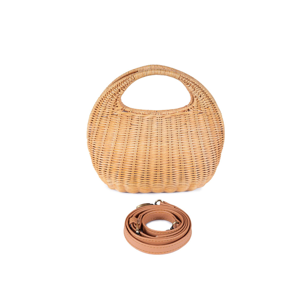 Ayla Rattan Small Satchel