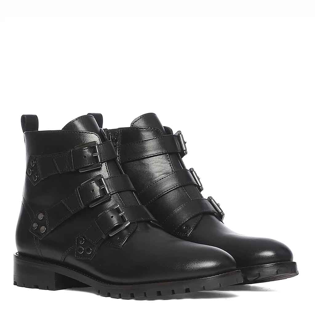 Buy Aurora Multi Buckle Leather Boots Online USA
