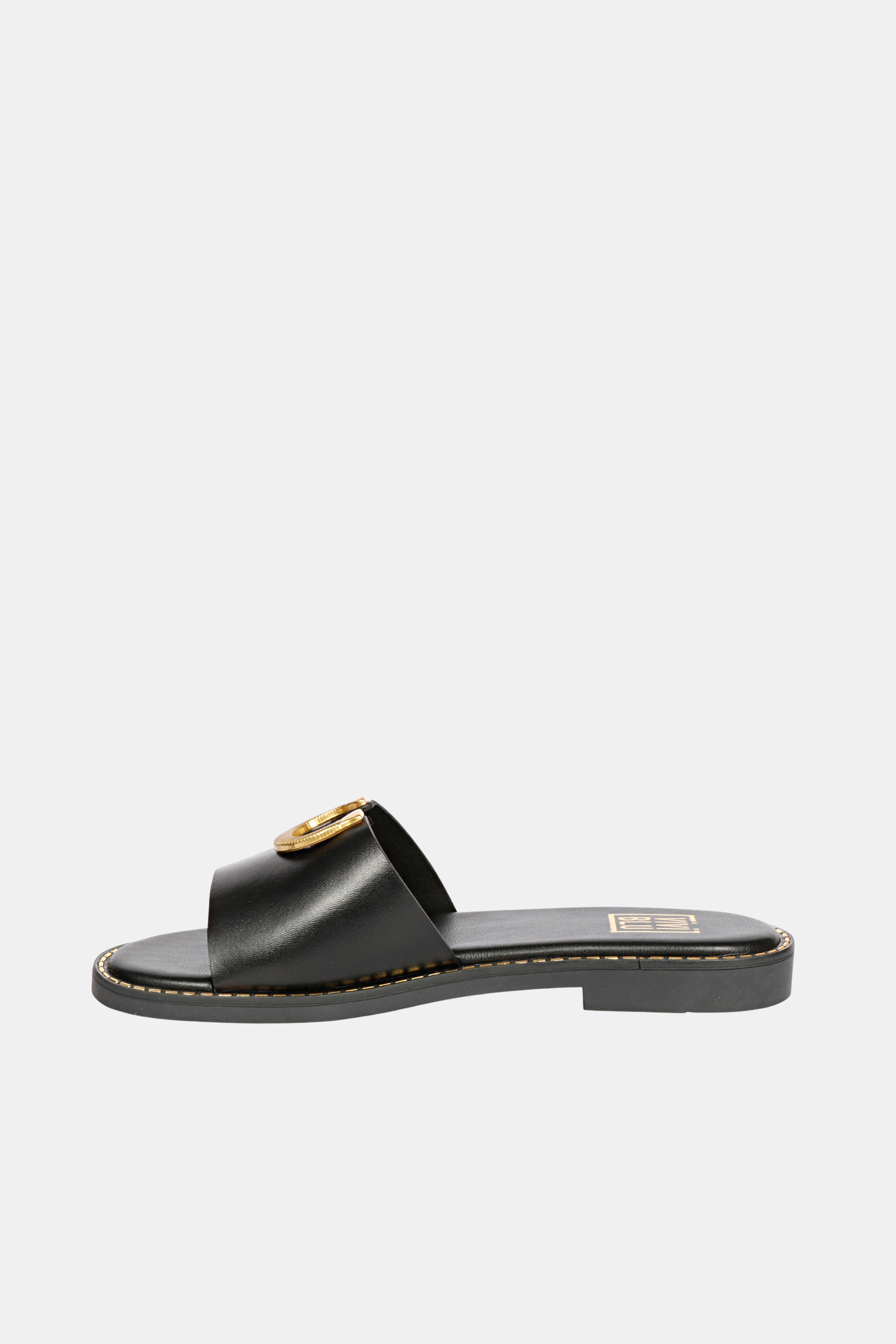 Vivi Blu - Amber Horseshoe Ornament Sandals - Black Leather