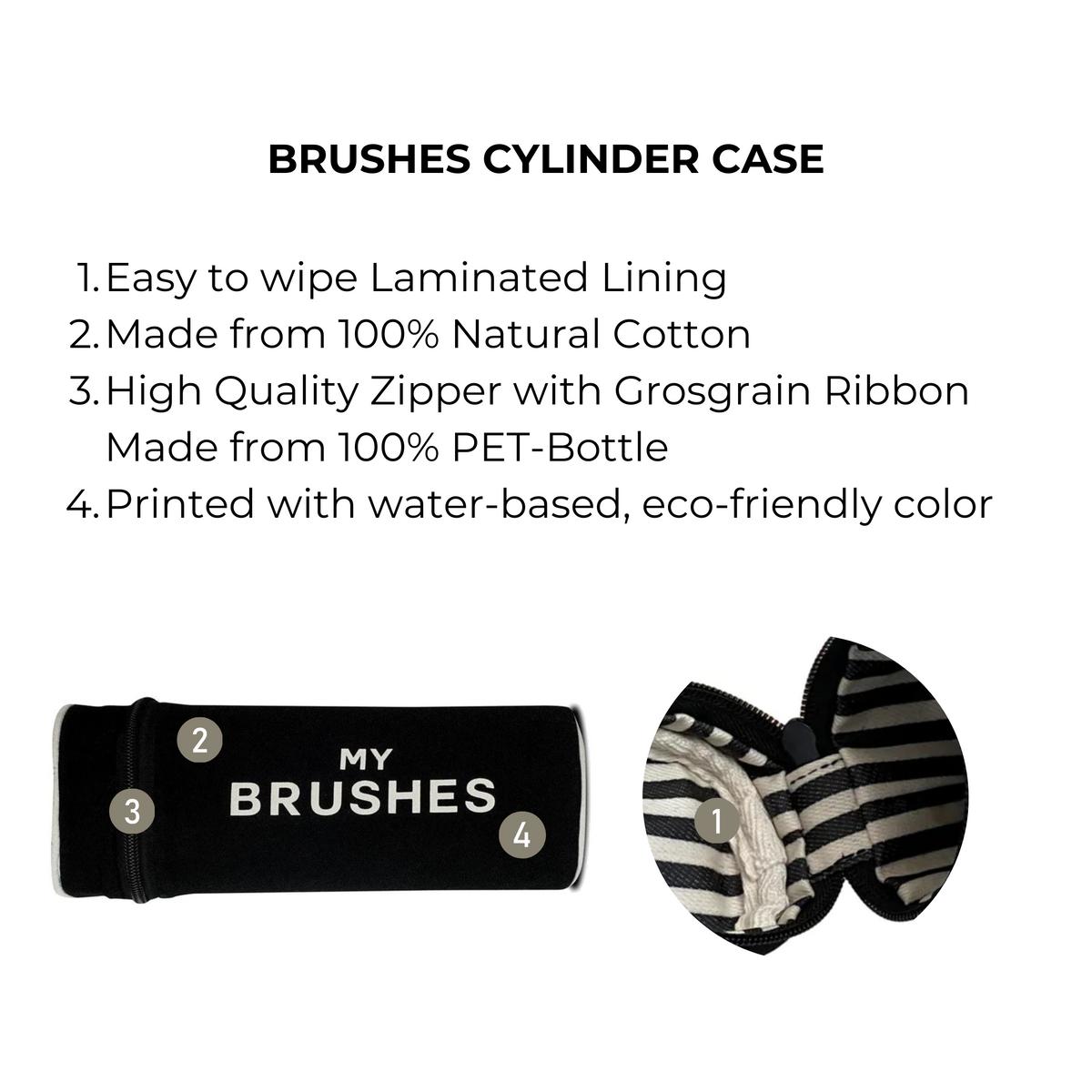 Brushes, Cylinder Case – Black