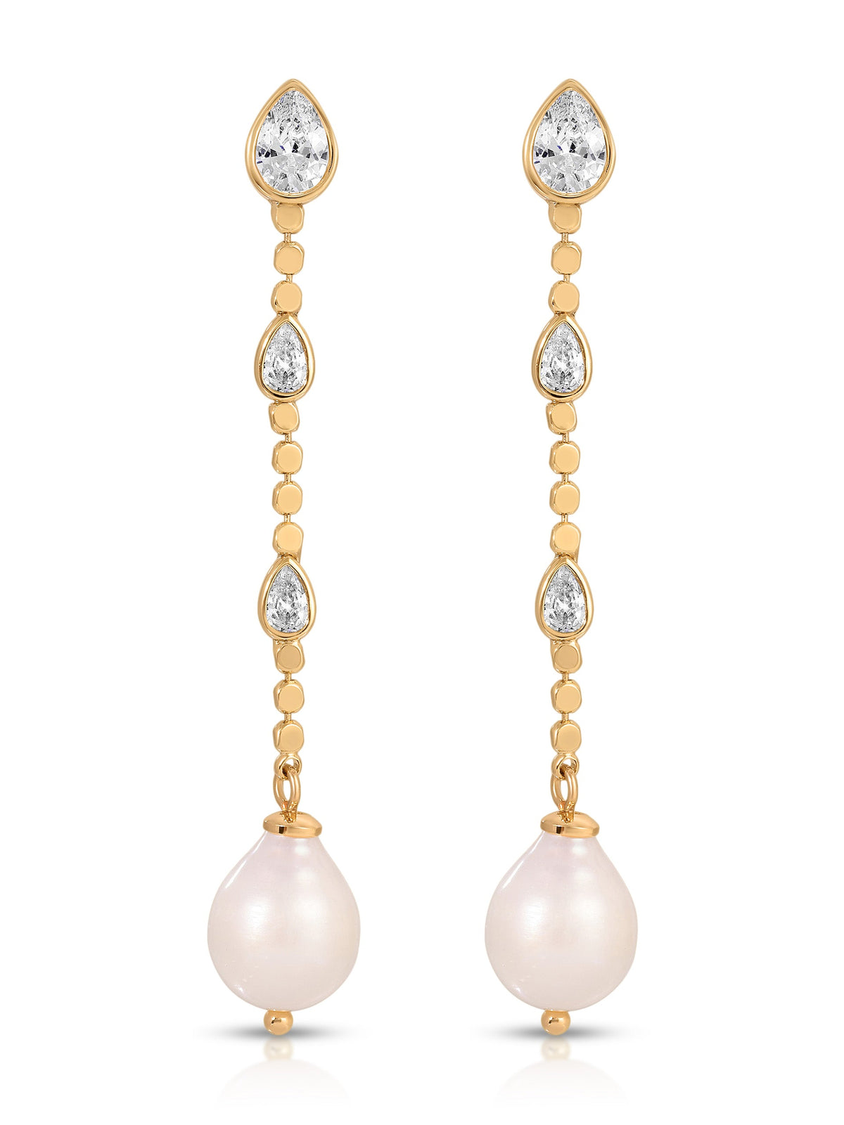 Droplet Crystal and Pearl Earring