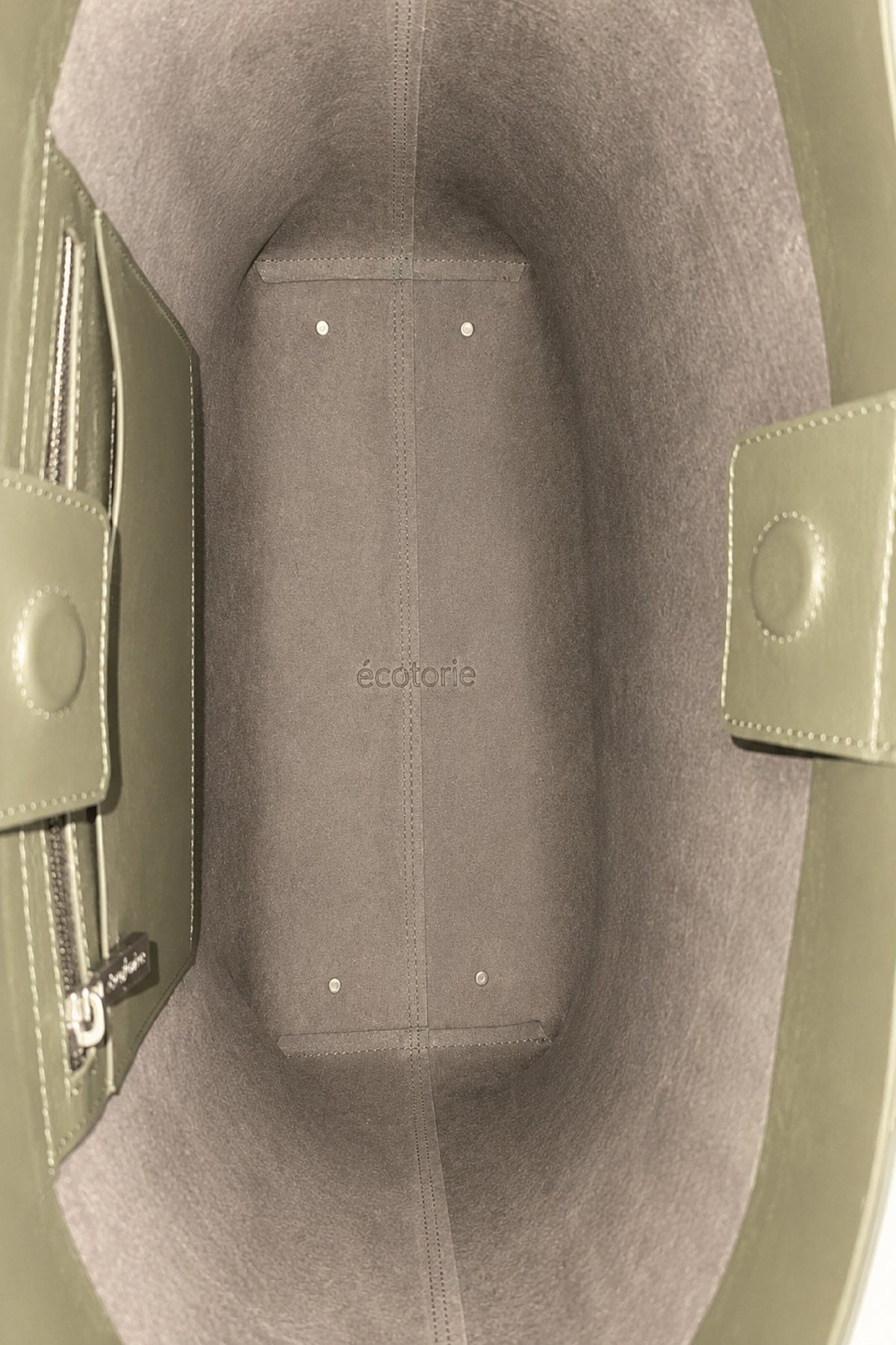 Ecotorie Agatha Leather Tote Bag-Dark Moss