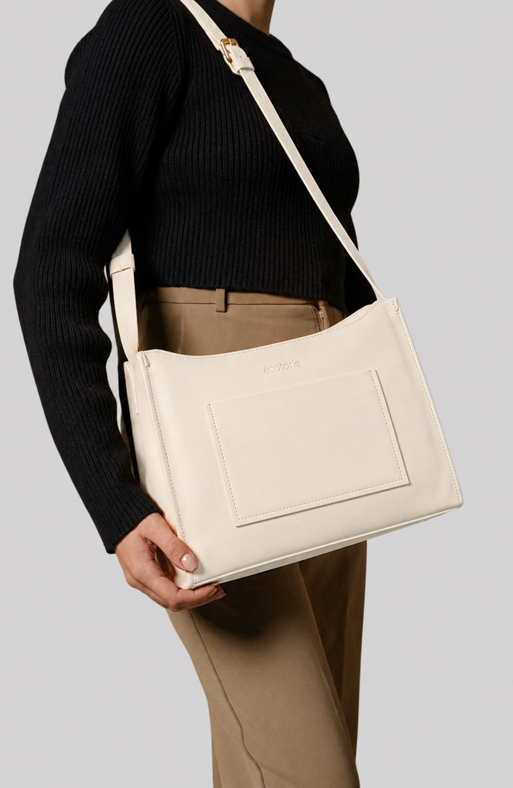 Ecotorie Brigitte Leather Crossbody/Shoulder Bag-Warm White