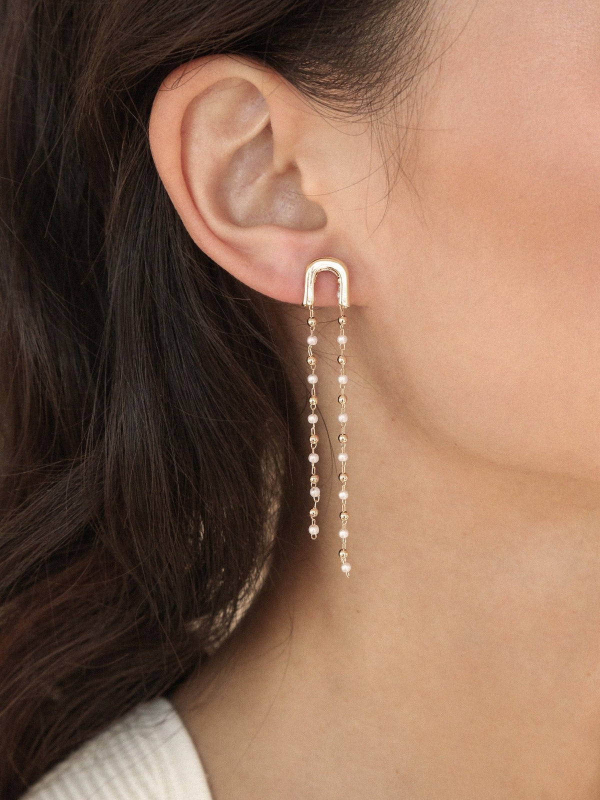Double Chain Drop Earrings
