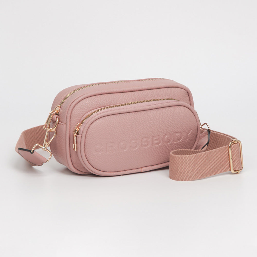Faux Pebbled Leather Structured Crossbody Bag