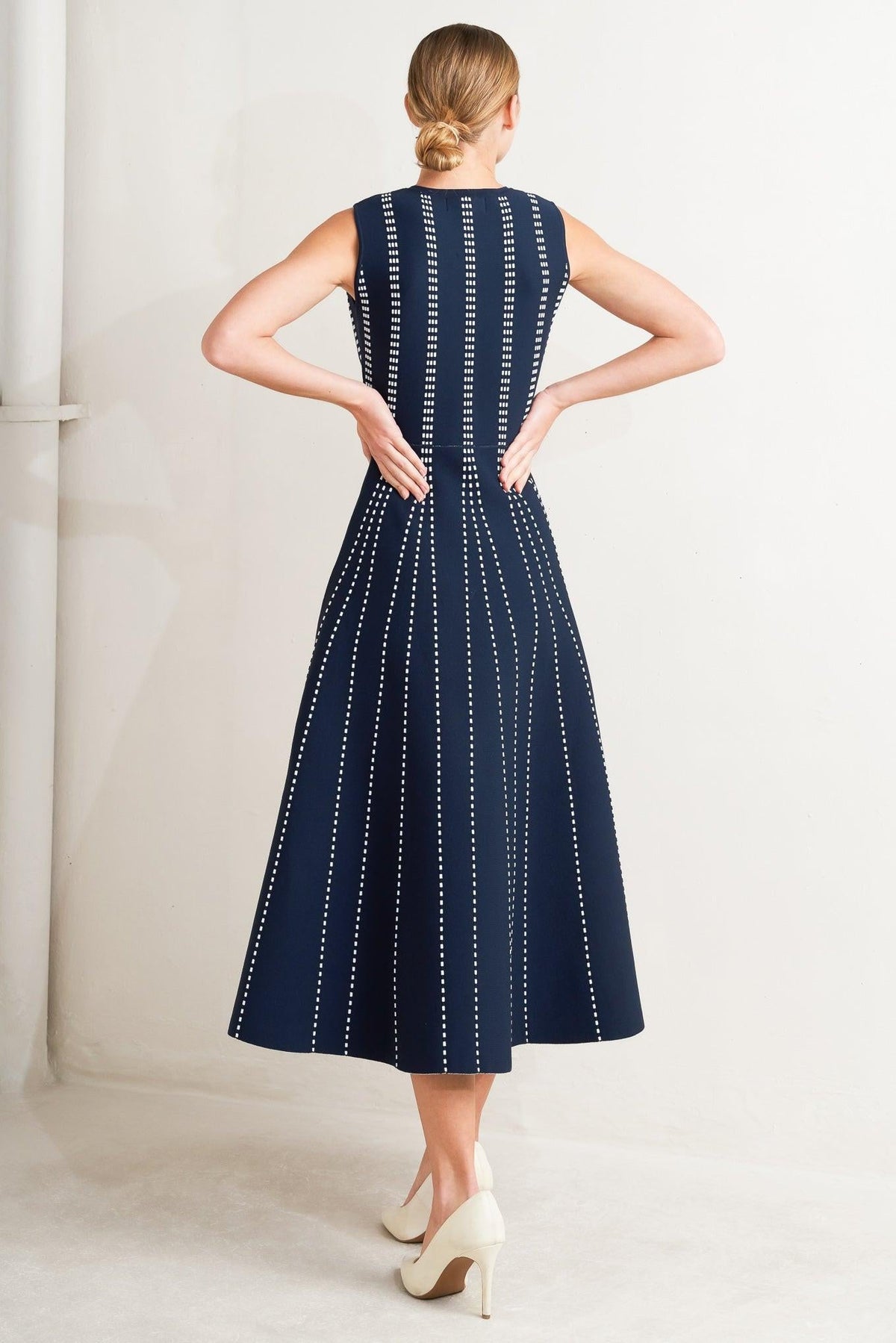 PERFECTLY POISED JACQUARD SWEATER MIDI DRESS