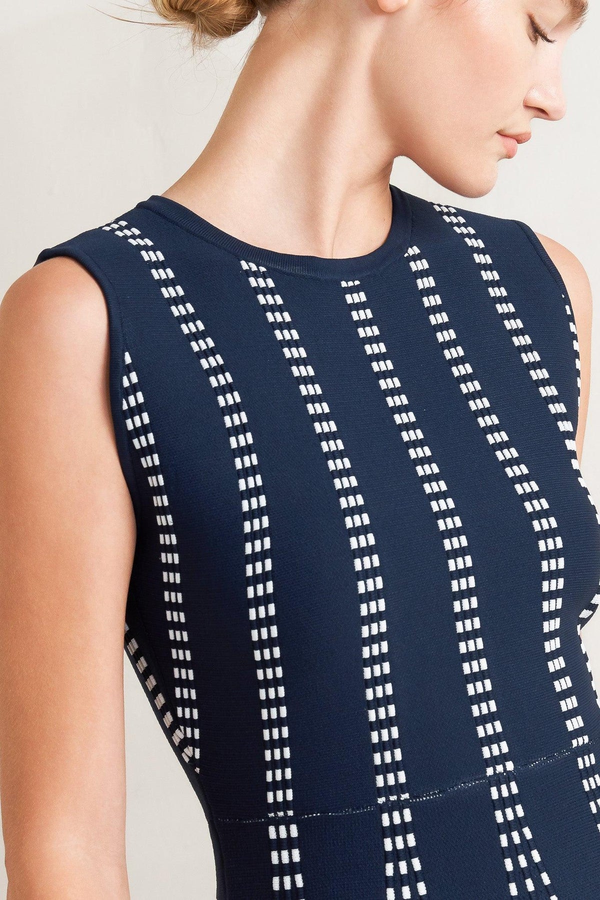 PERFECTLY POISED JACQUARD SWEATER MIDI DRESS