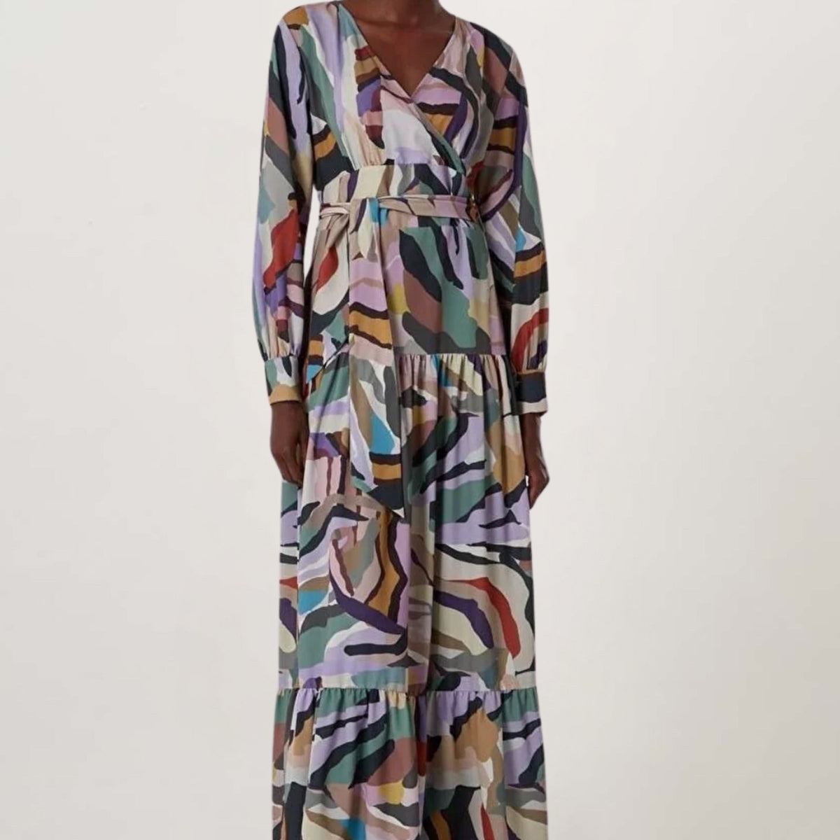 Mizalle Flowy Long Sleeve Maxi Dress, Mix / XS Mizalle Flowy Long Sleeve Maxi Dress, Mix / XS
