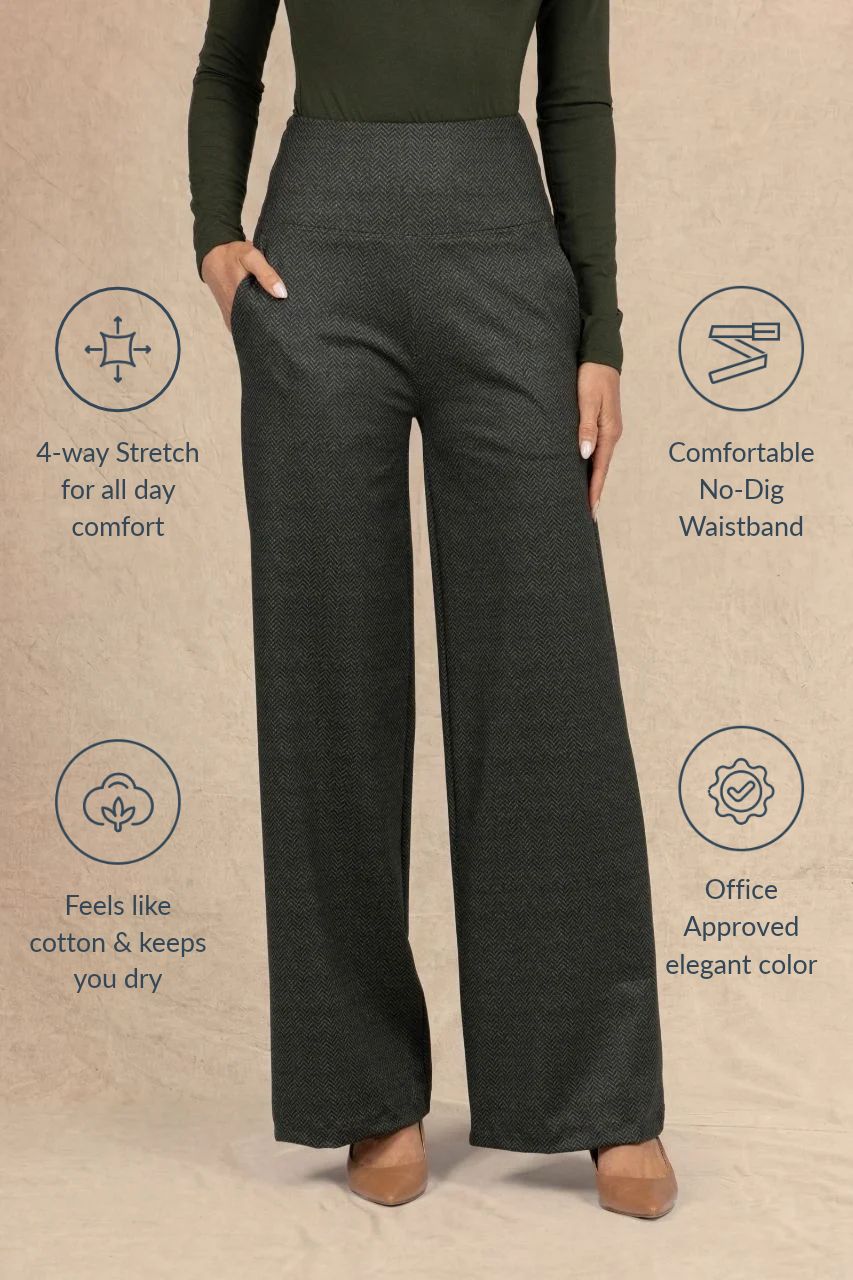 HIGH WAIST WIDE LEG PANT: OLIVE TWEED