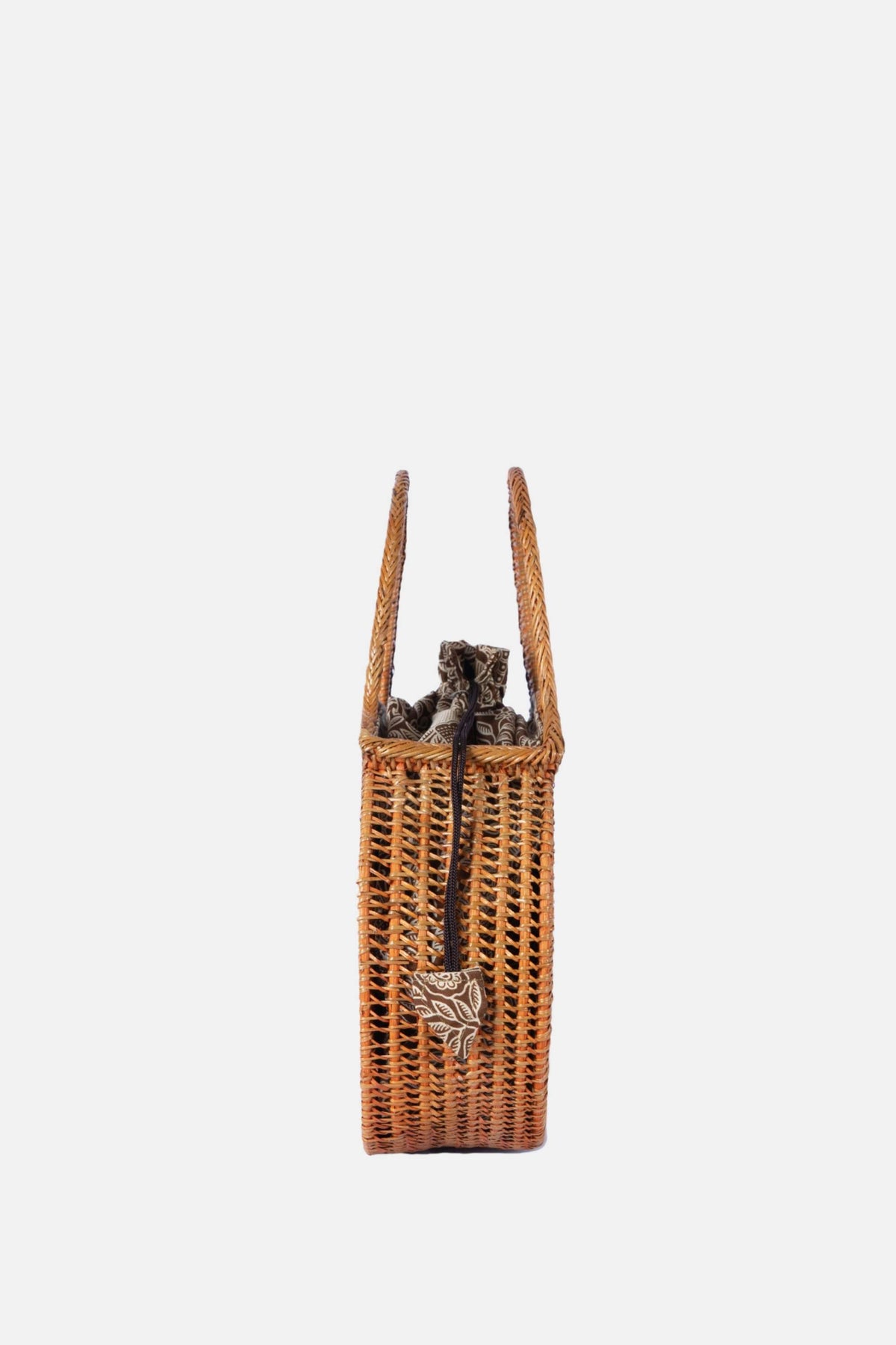 – Sydney Rattan Top Handle Bag - Medium Satchel -  Natural