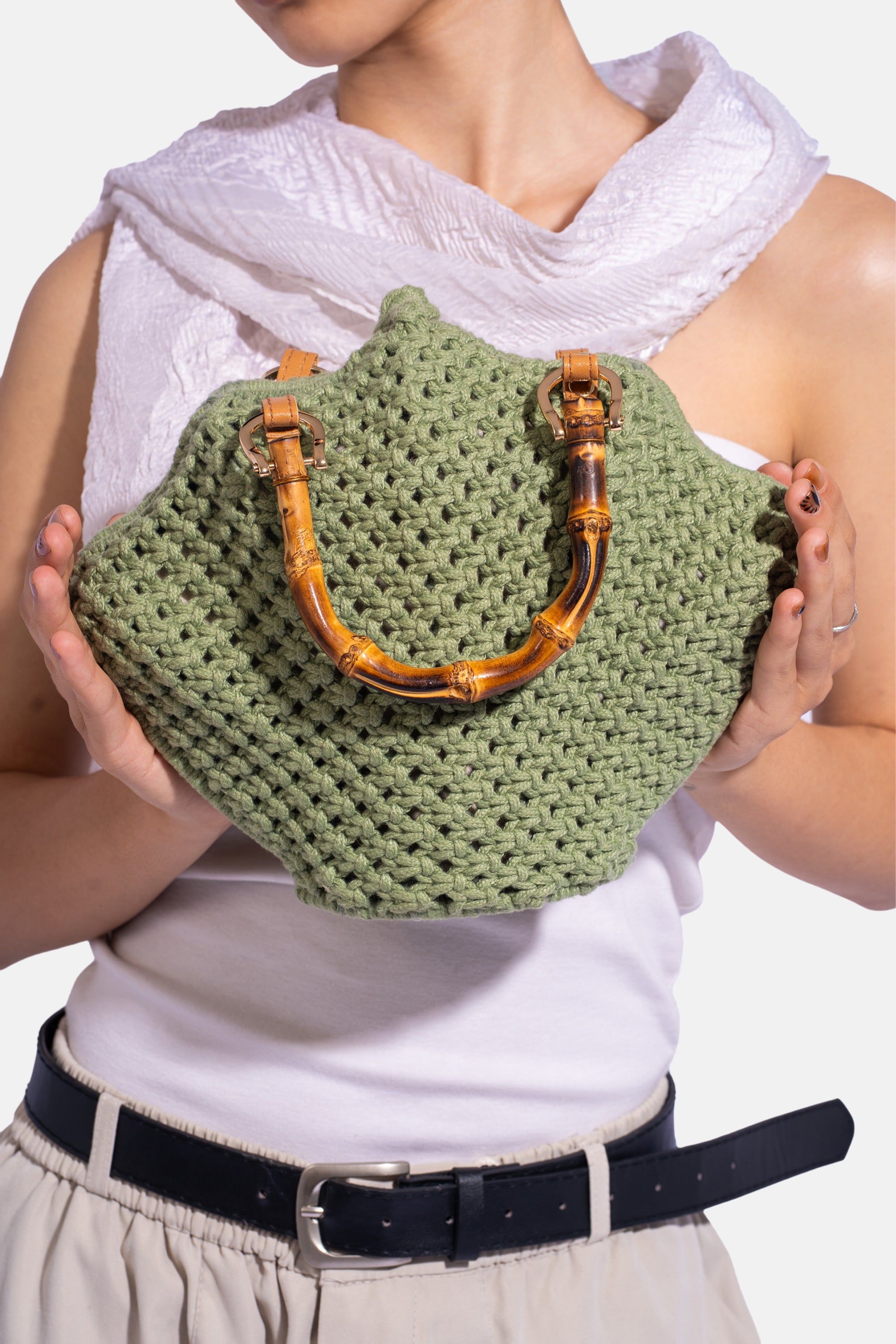 Jelavu - Venus Green Crochette Shell Bag