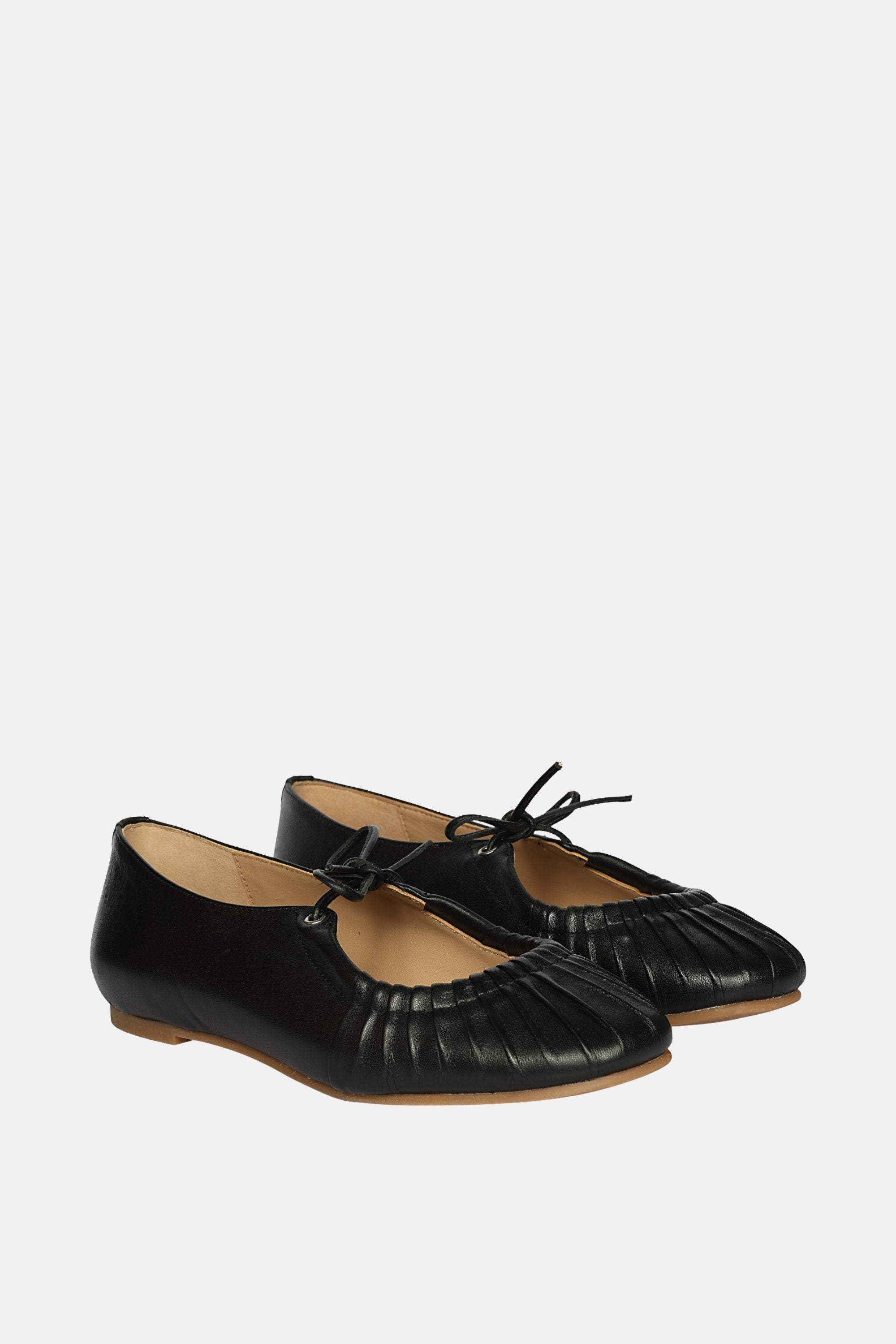Jelavu Ellie Black Leather Ballerina