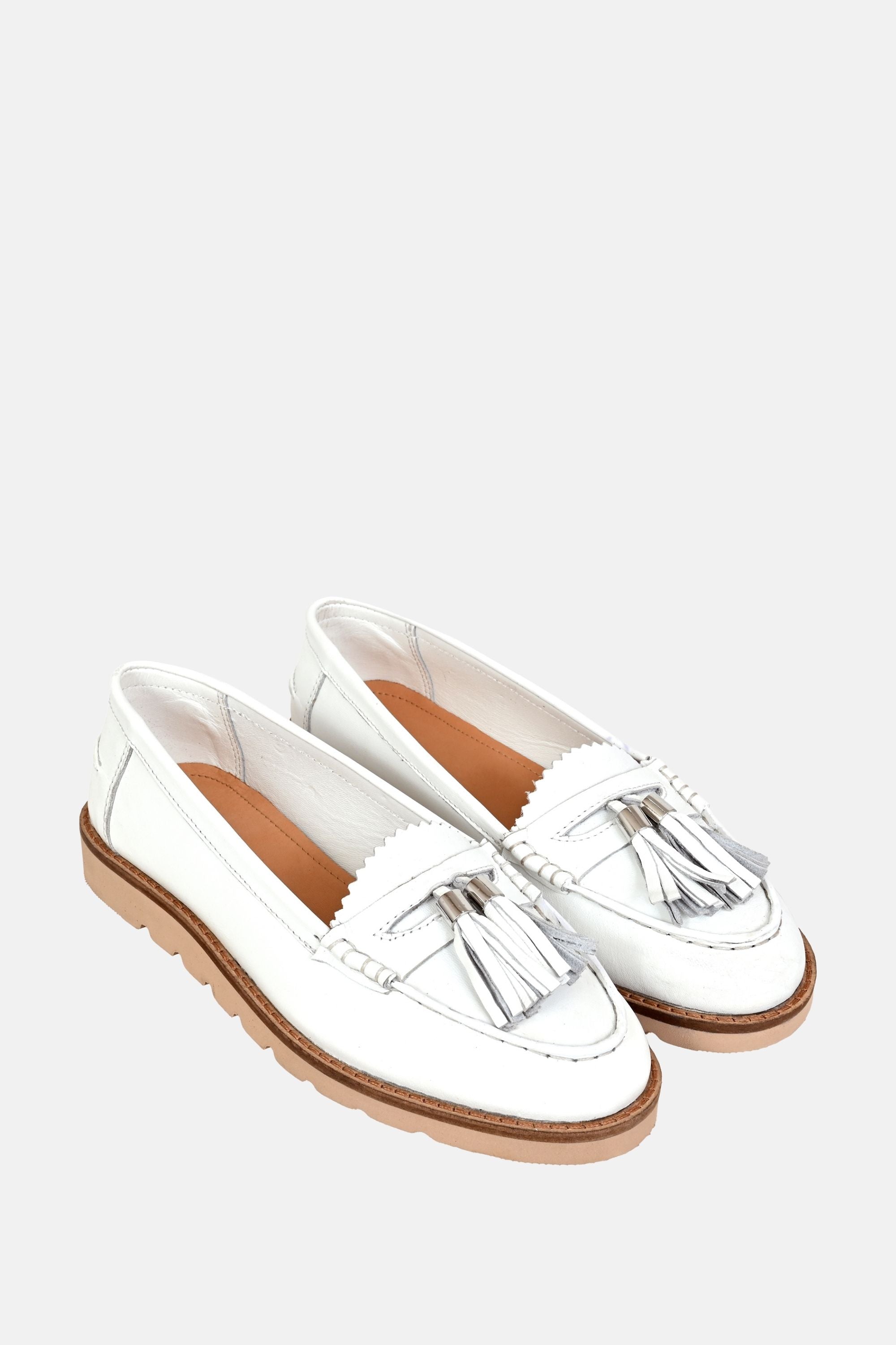 Jelavu Luna White Leather Loafers