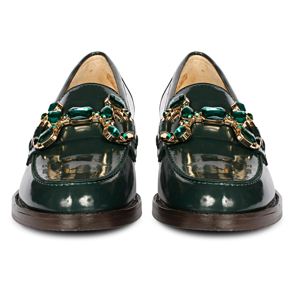 Liva Green Abrasivato Leather Moccasin by Sint G 