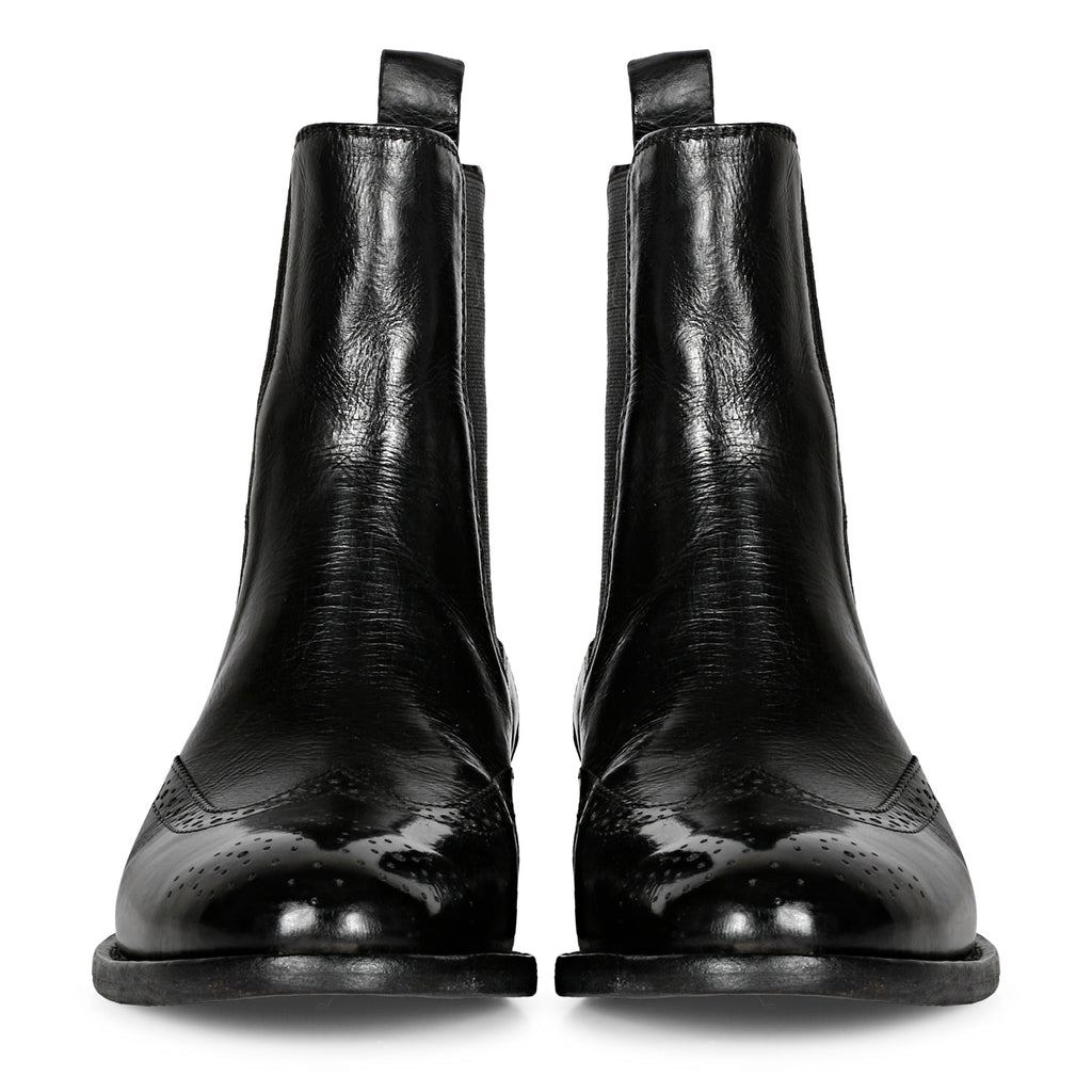 Saint G | Santina Black Leather Ankle Boots