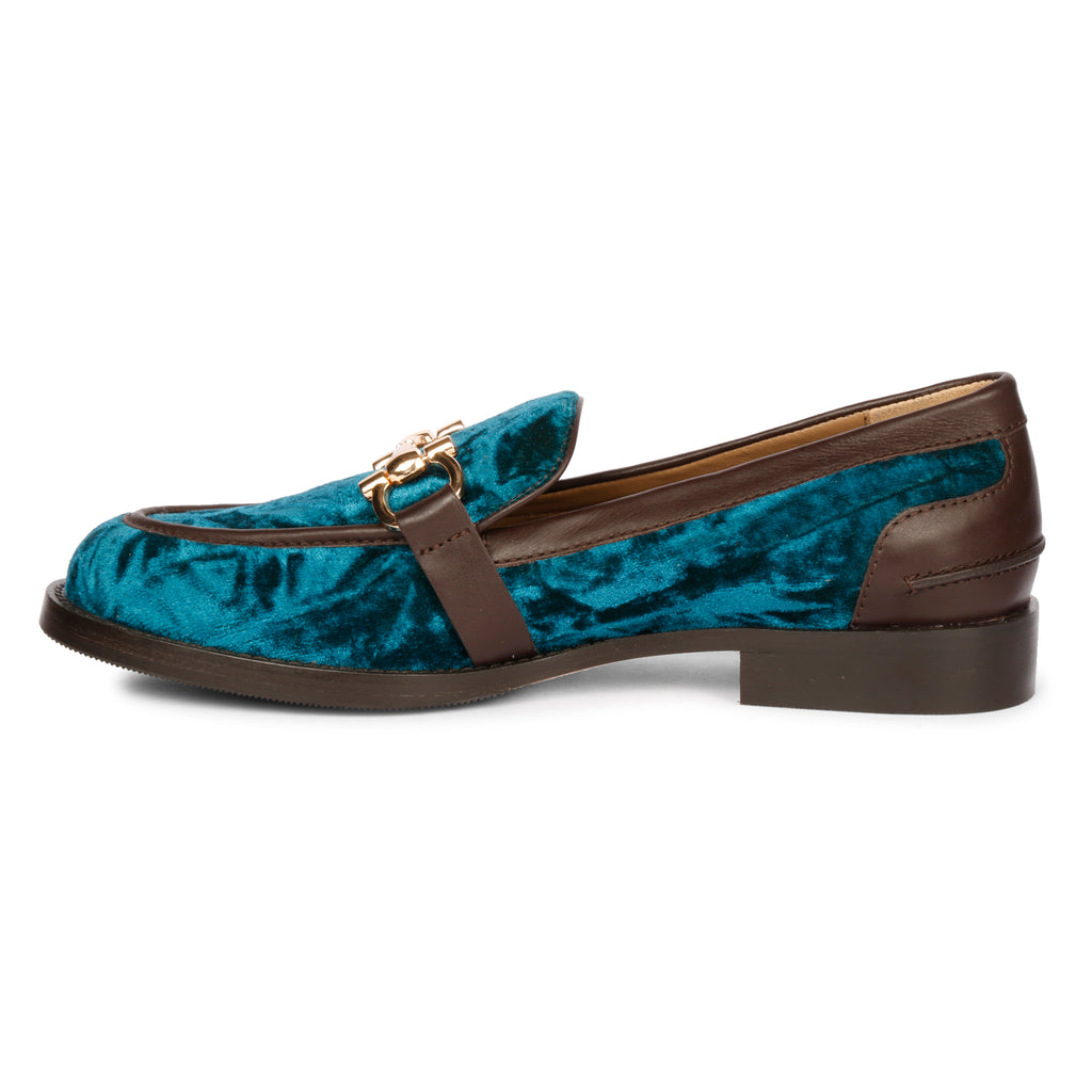 Future Brands Group | Cinzia Green Velvet Leather Moccasin