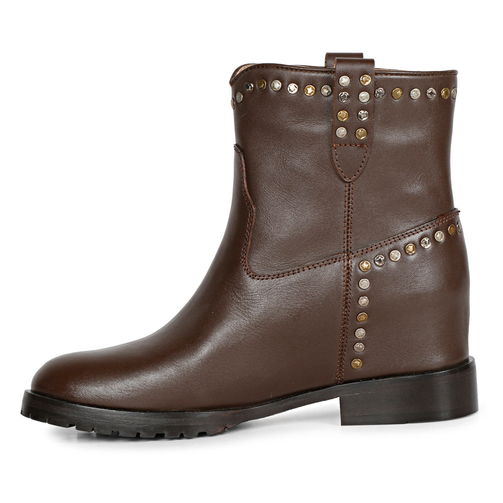 Future Brands Group | Noemi Brown Leather Ankle Boots