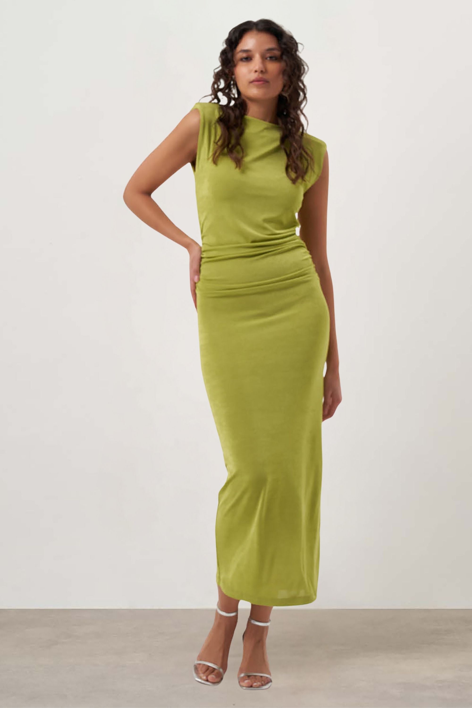 MZL Sleeveless Gathered Dress Green