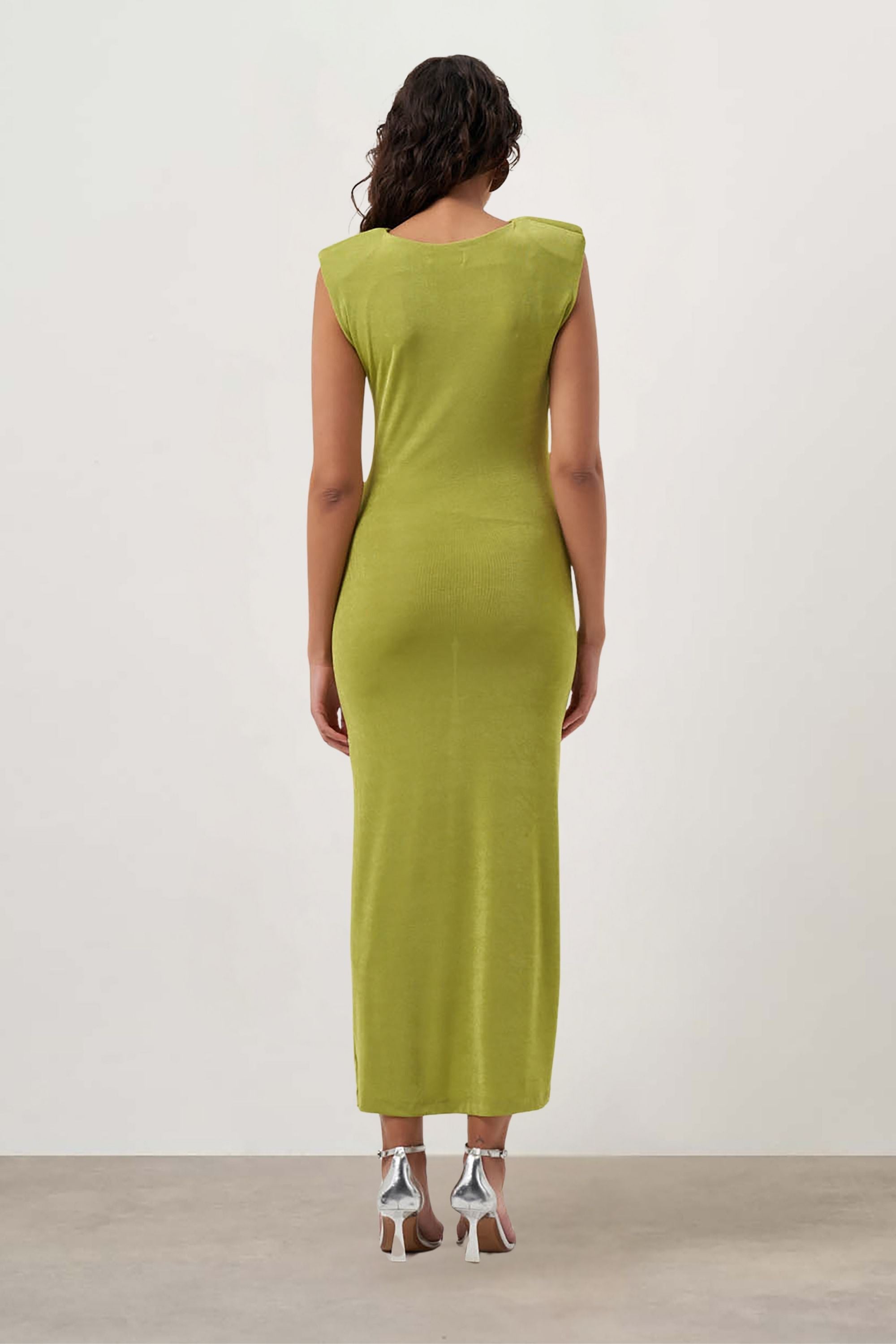 MZL Sleeveless Gathered Dress Green
