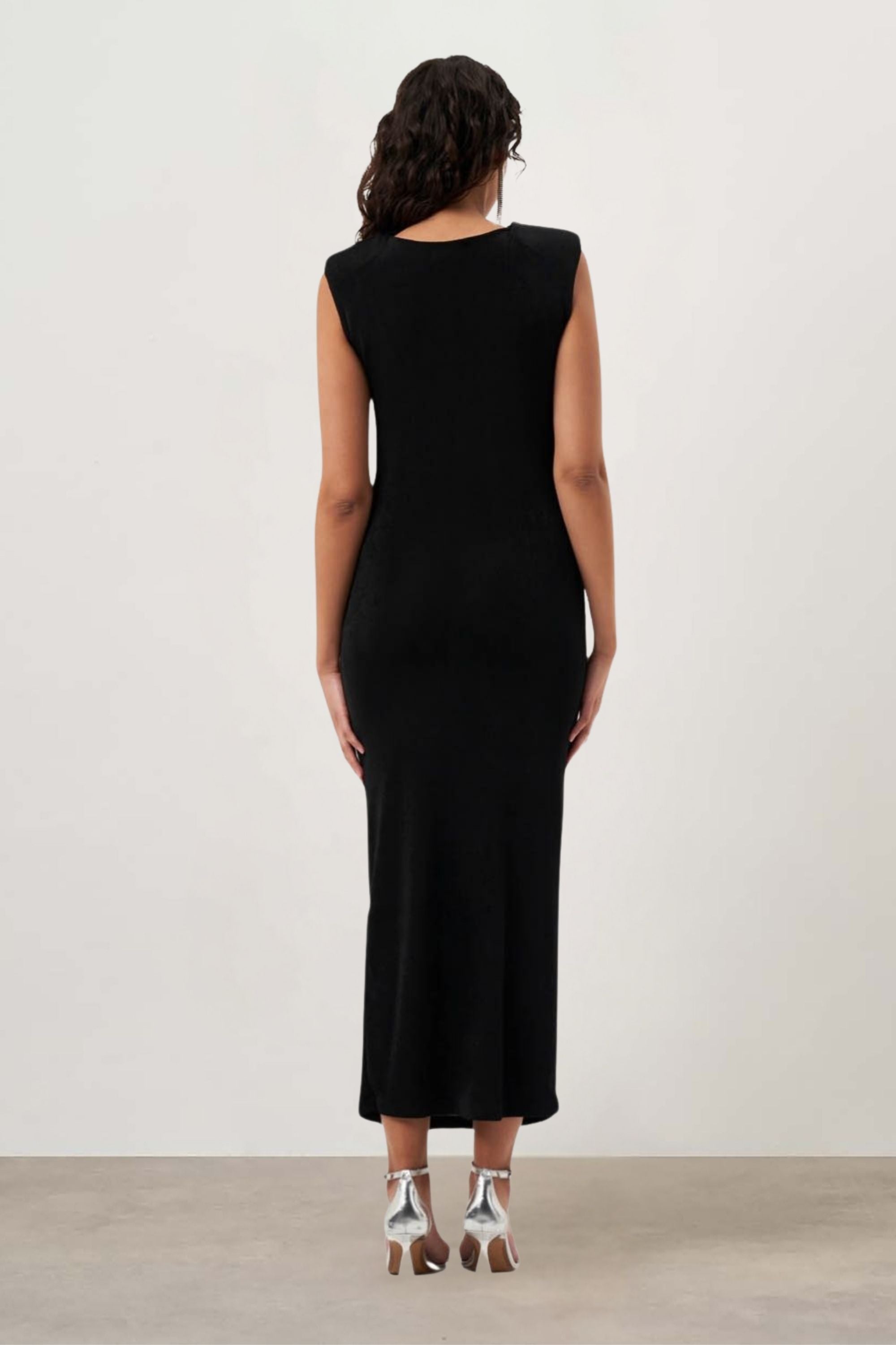 MZL Sleeveless Gathered Dress Black