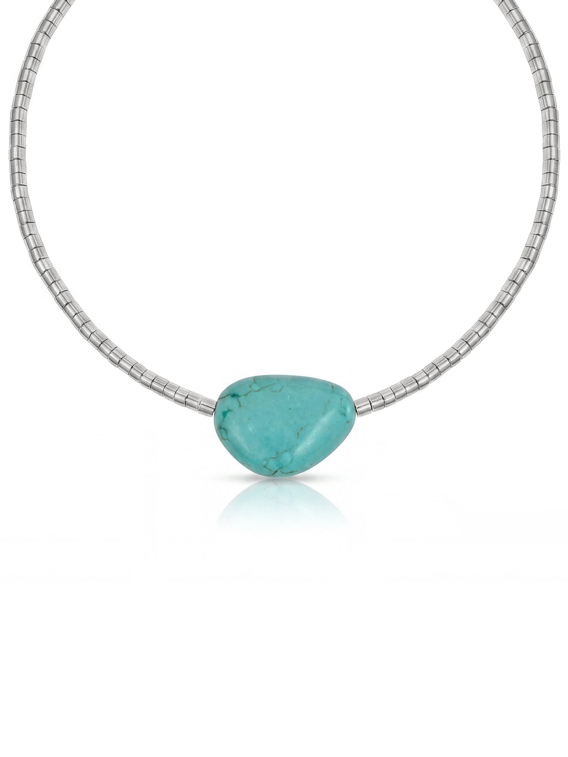 Beaded Turquoise Nugget Necklace