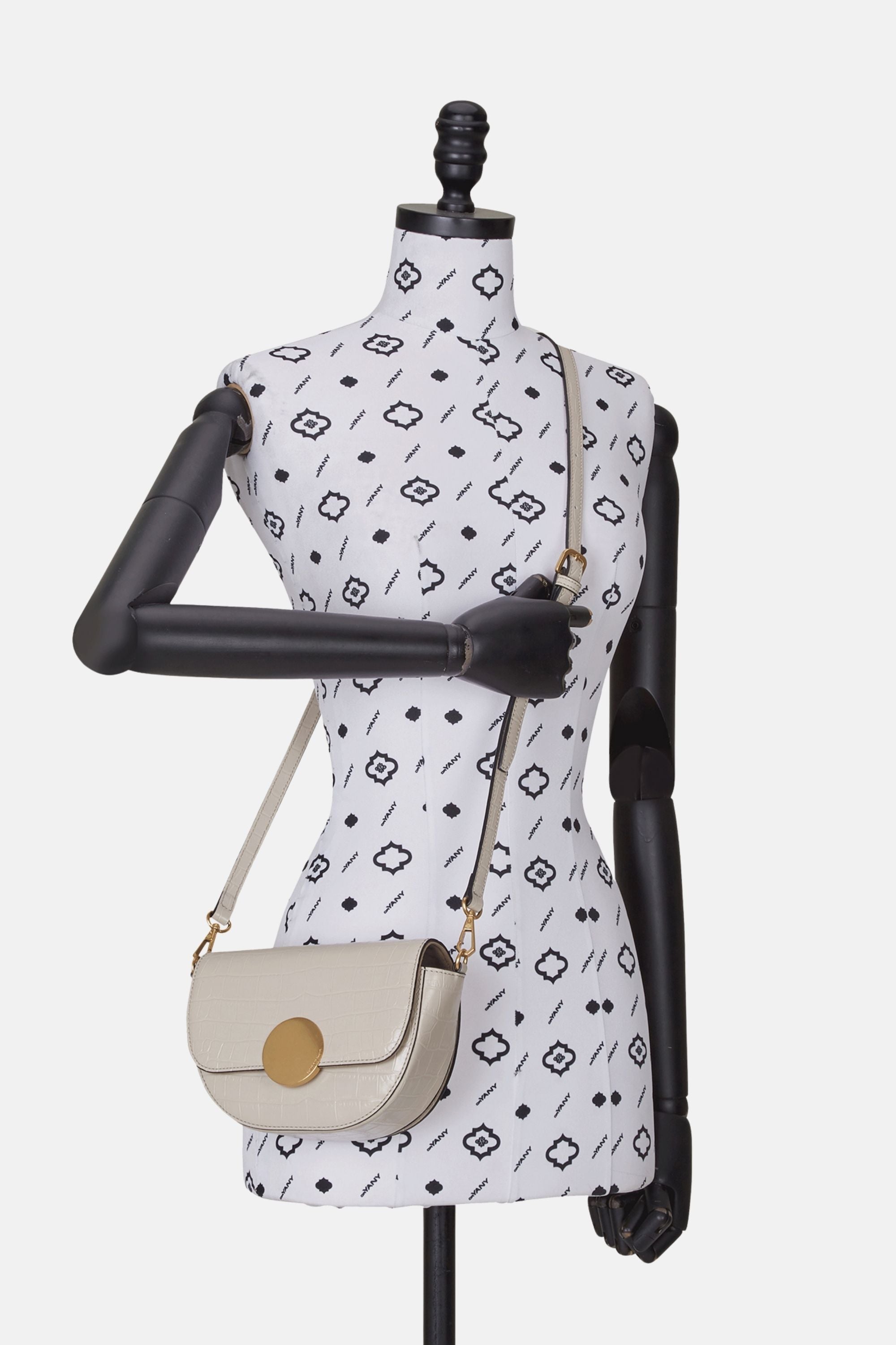 Oryany - Lottie Croco Crossbody Small Handbags - Cream / One size