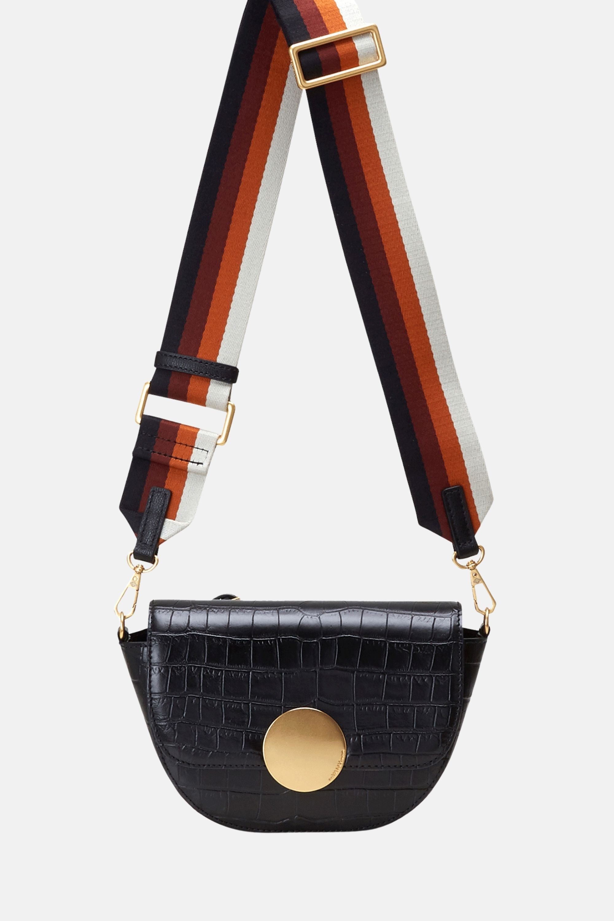 Oryany - Lottie Croco Crossbody Small Handbags - Black / One size