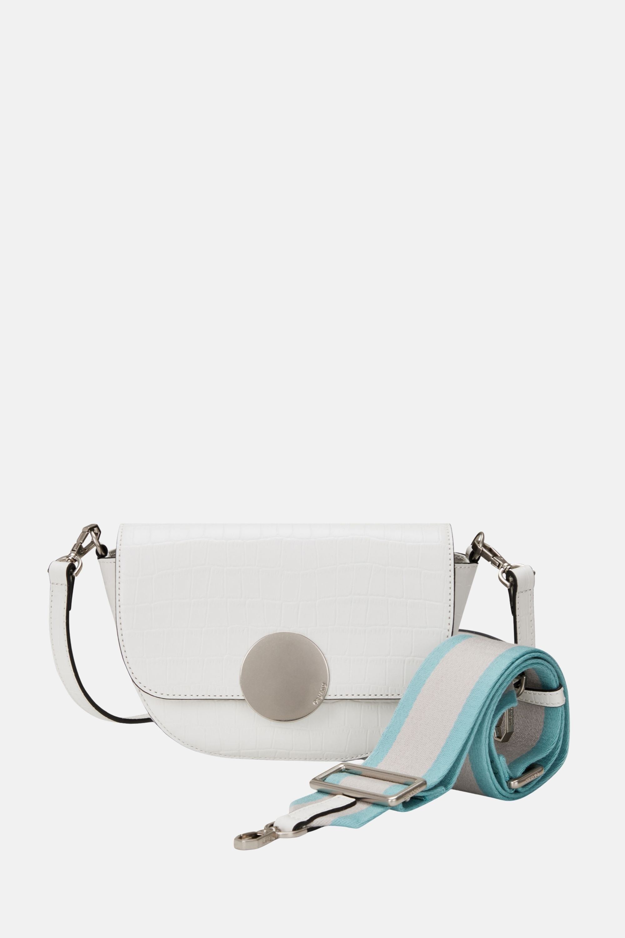 Oryany - Lottie Croco Crossbody Small Handbags - Off White / One size