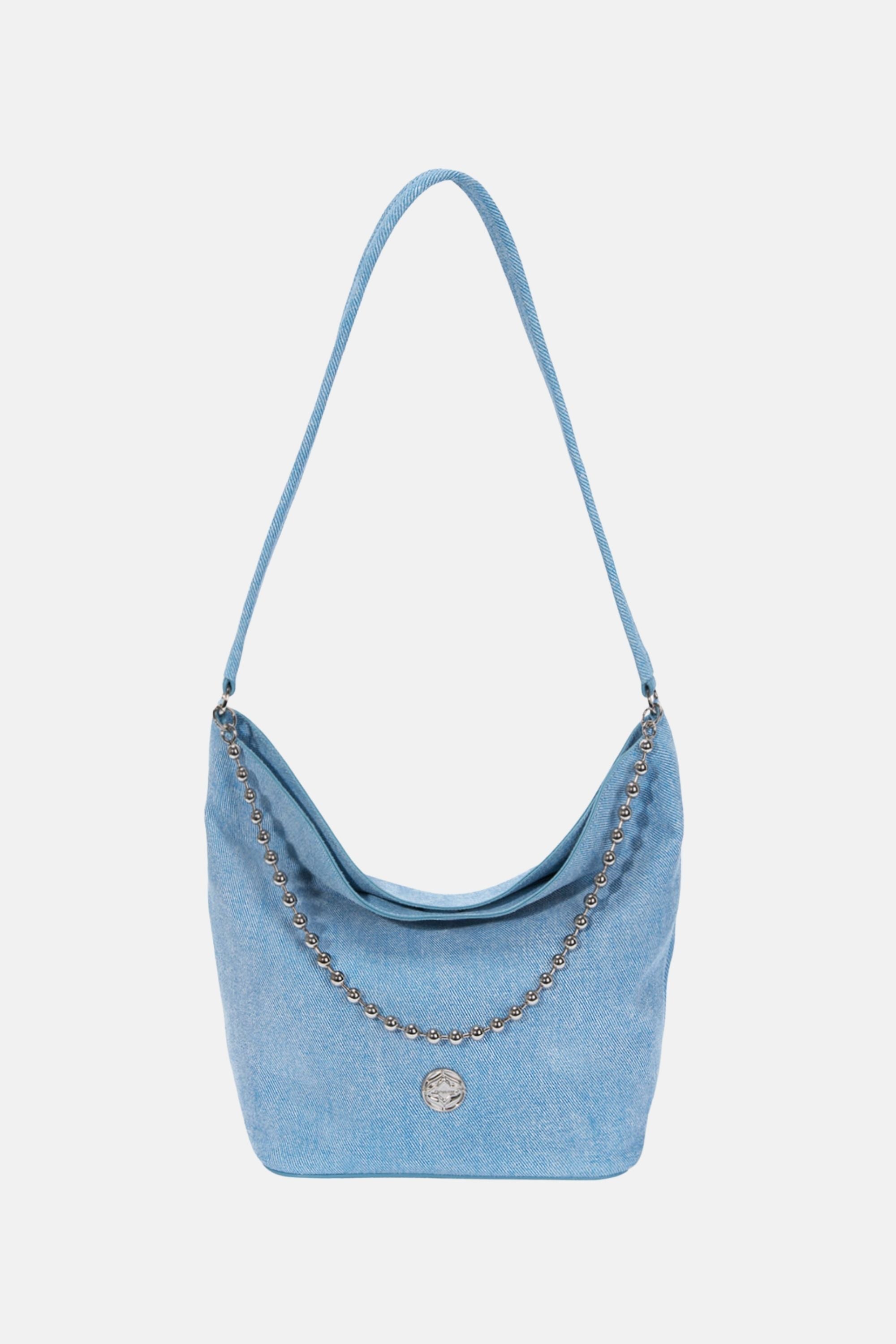 Ball Chain Bucket Bag - Denim Blue / One size