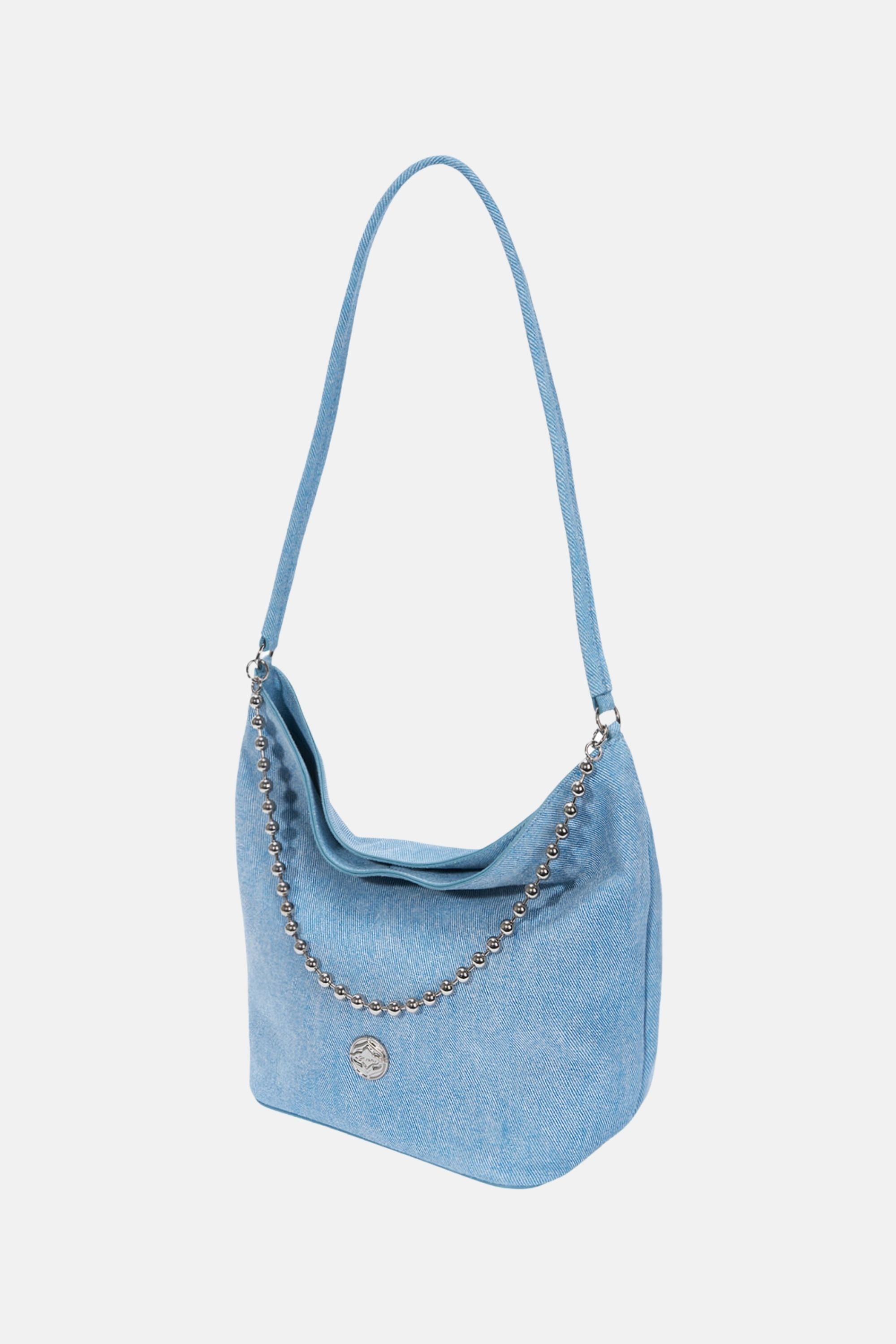 Ball Chain Bucket Bag - Denim Blue / One size
