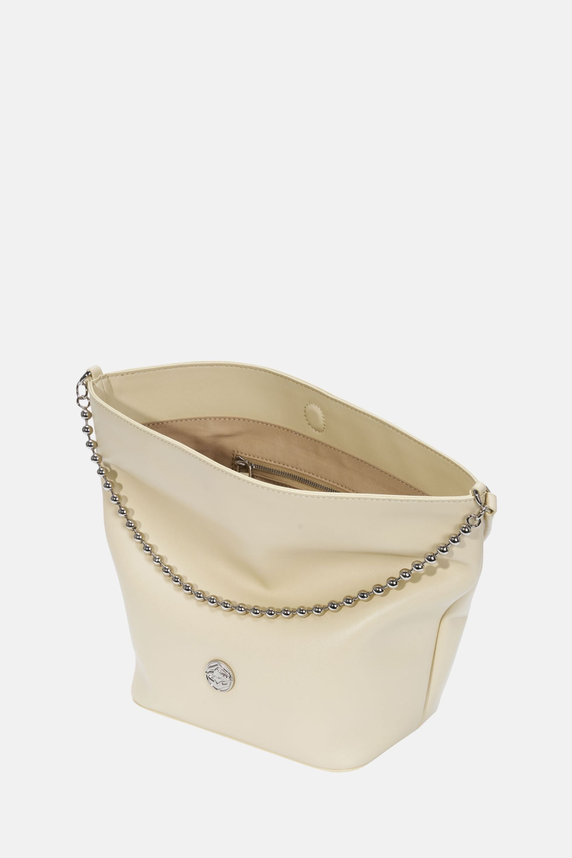 Ball Chain Bucket Bag - Lemon Cream / One size