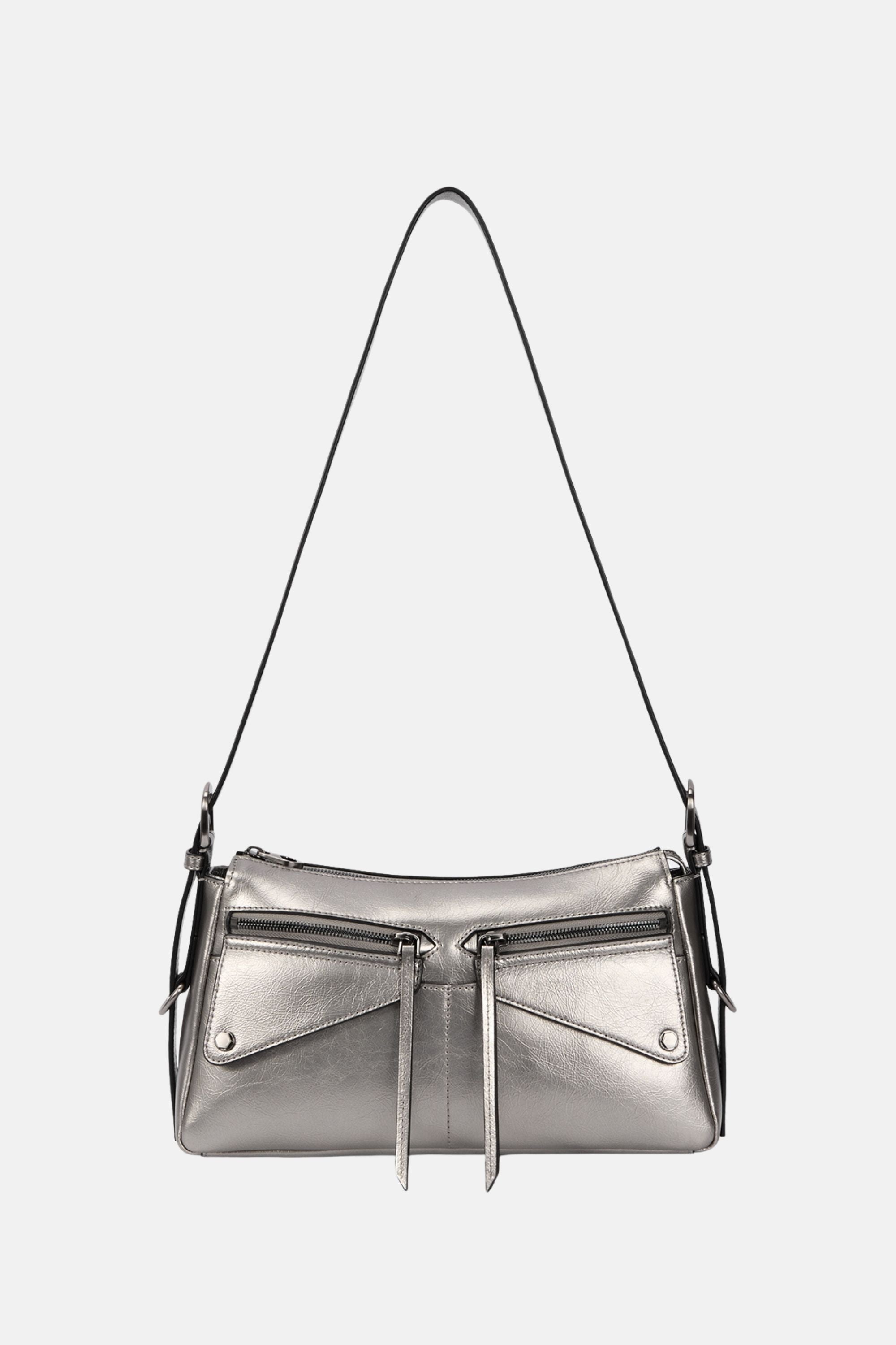 Oryany - Moto Shoulder Medium Should Bag Handbags - Pewter / One size