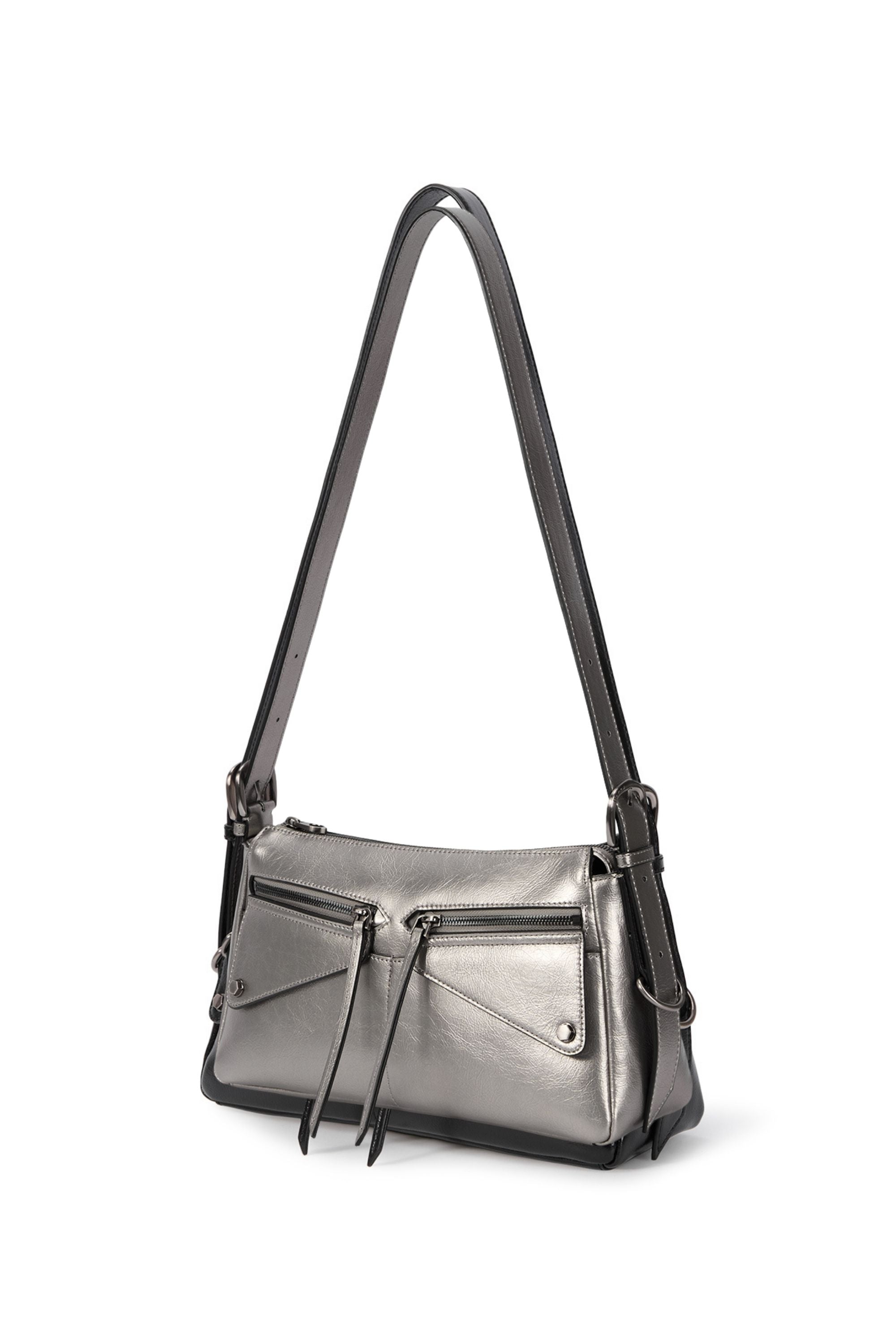 Oryany - Moto Shoulder Medium Should Bag Handbags - Pewter / One size