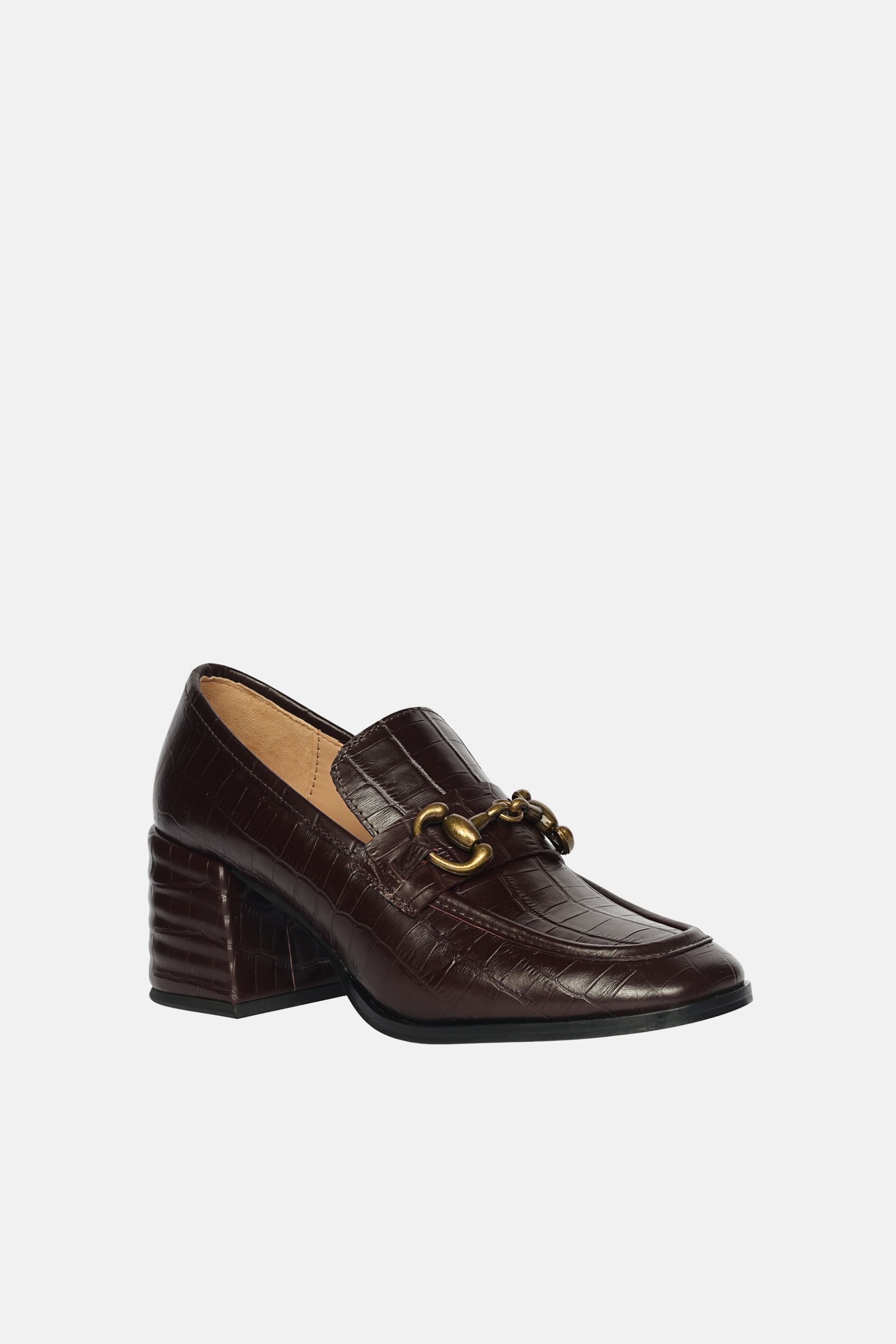Isha Croco - Heeled Loafers