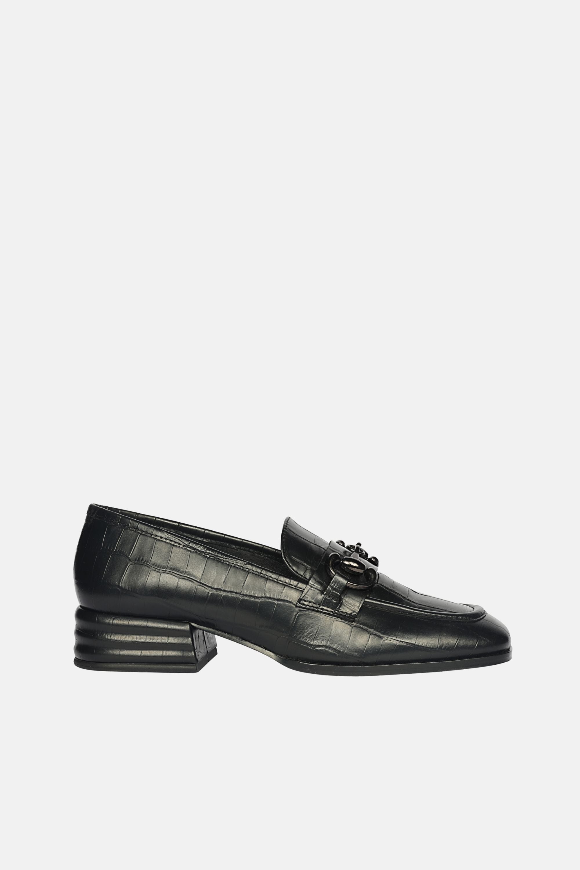 Jacqueline Croco - Heeled Loafers