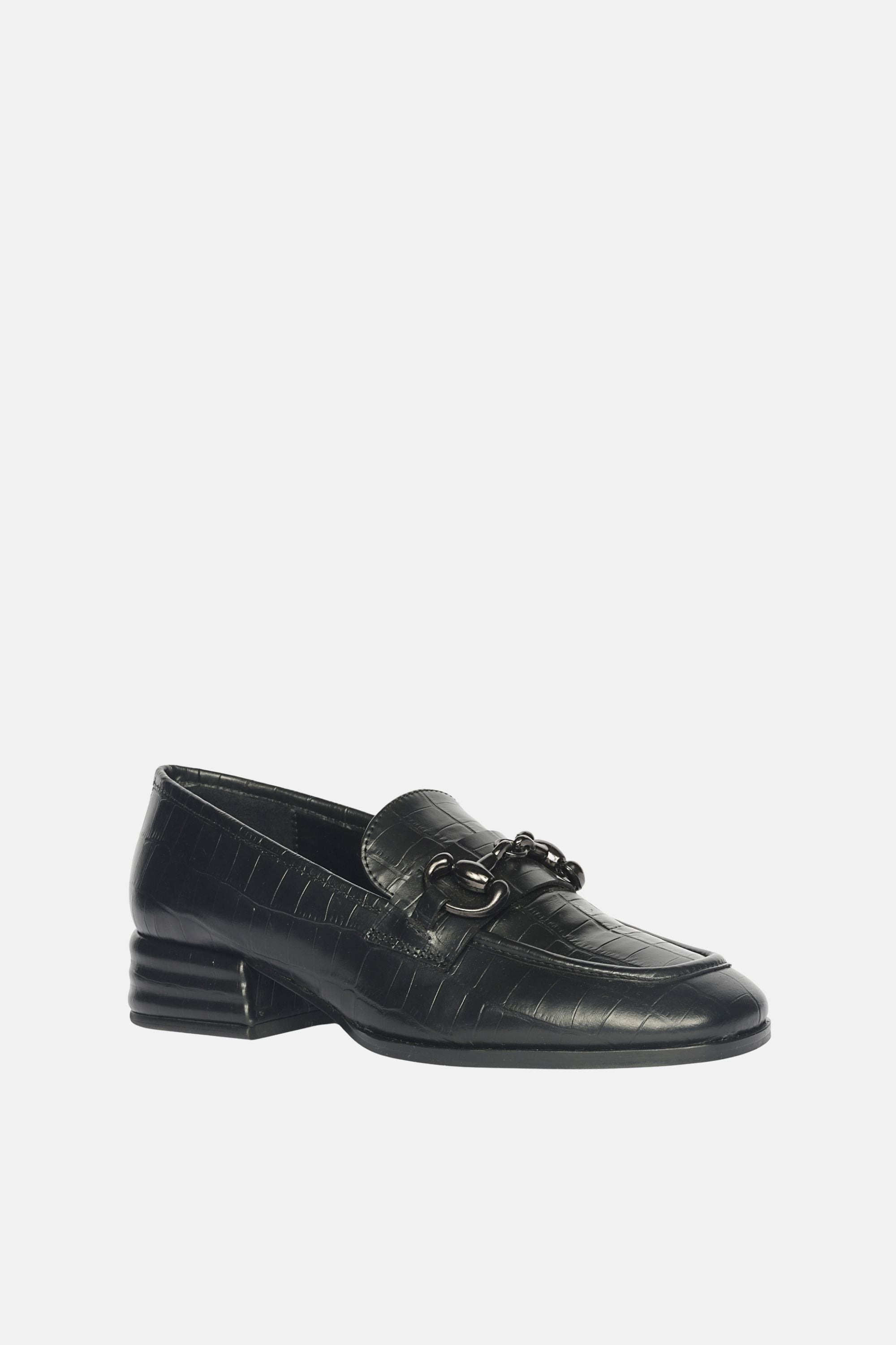 Jacqueline Croco - Heeled Loafers