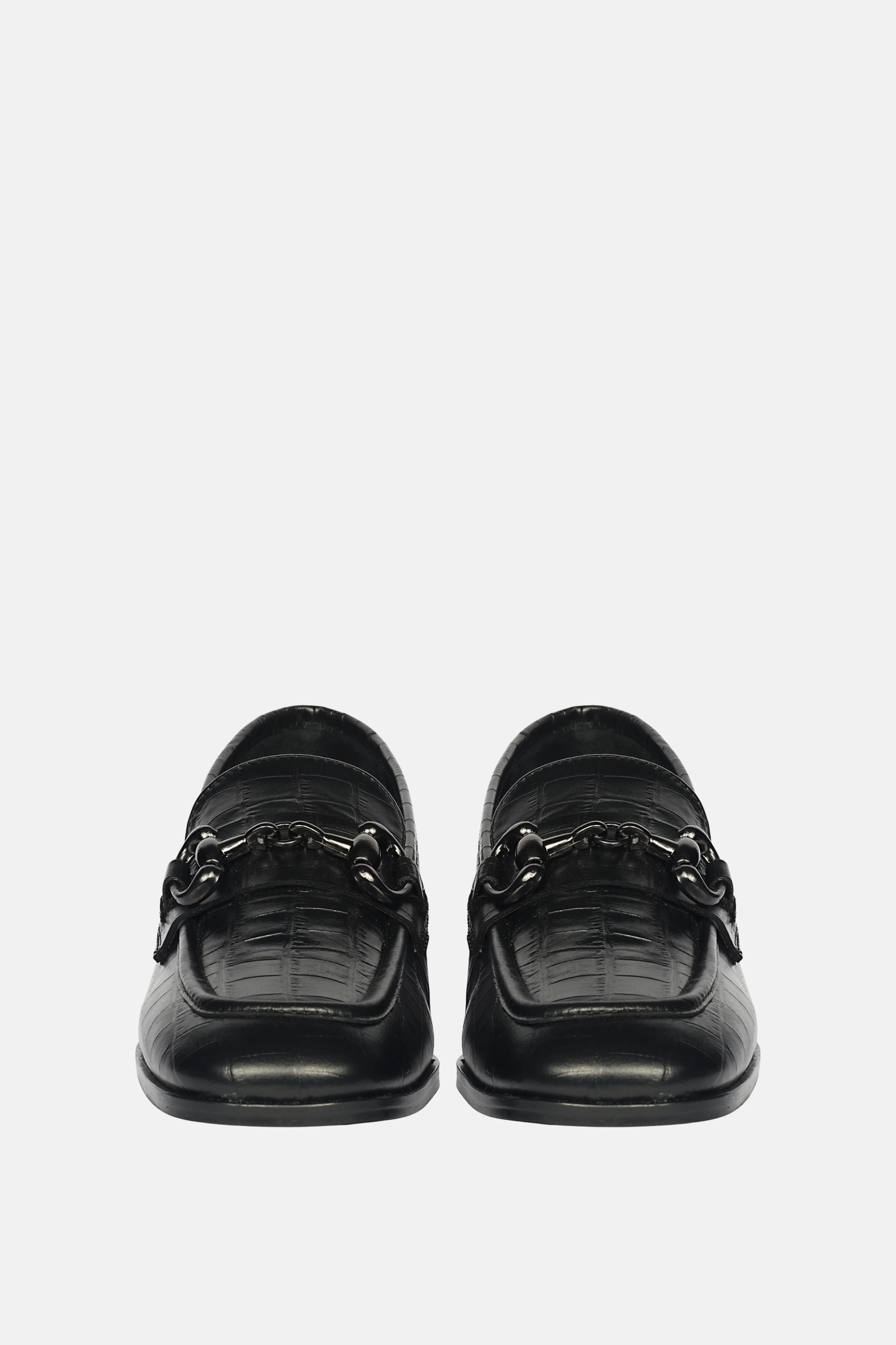 Jacqueline Croco - Heeled Loafers