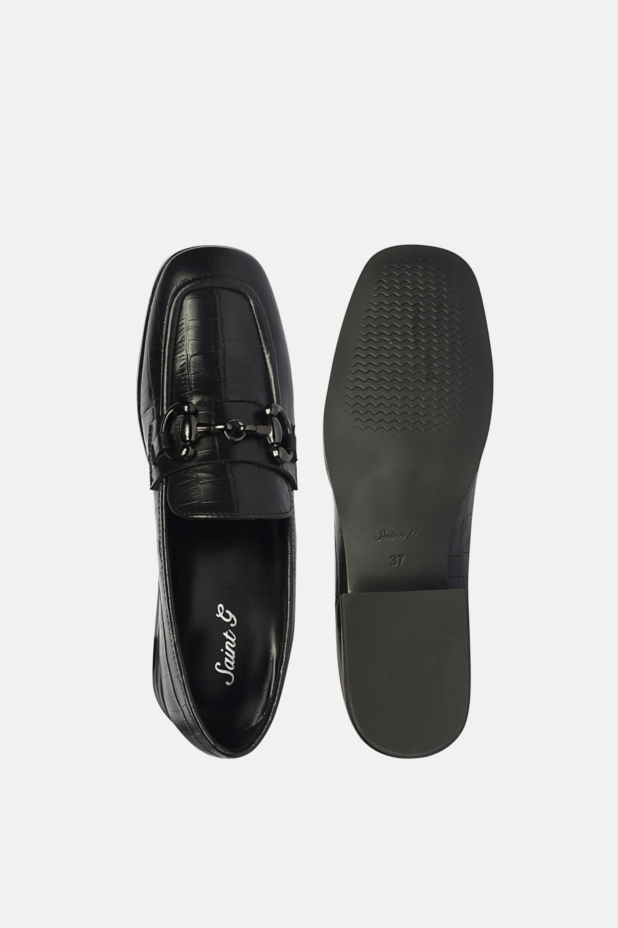 Jacqueline Croco - Heeled Loafers