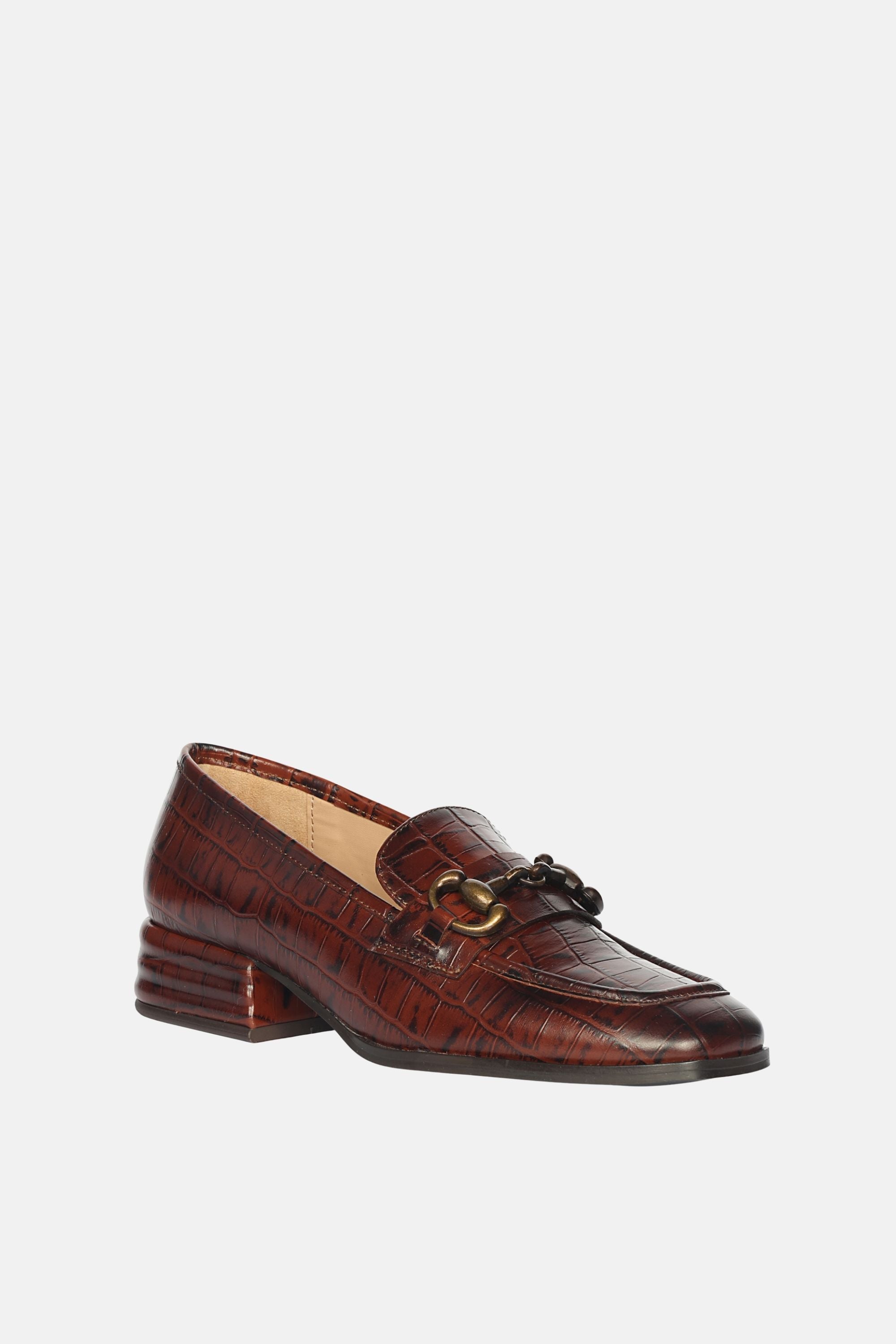 Jacqueline Croco - Heeled Loafers