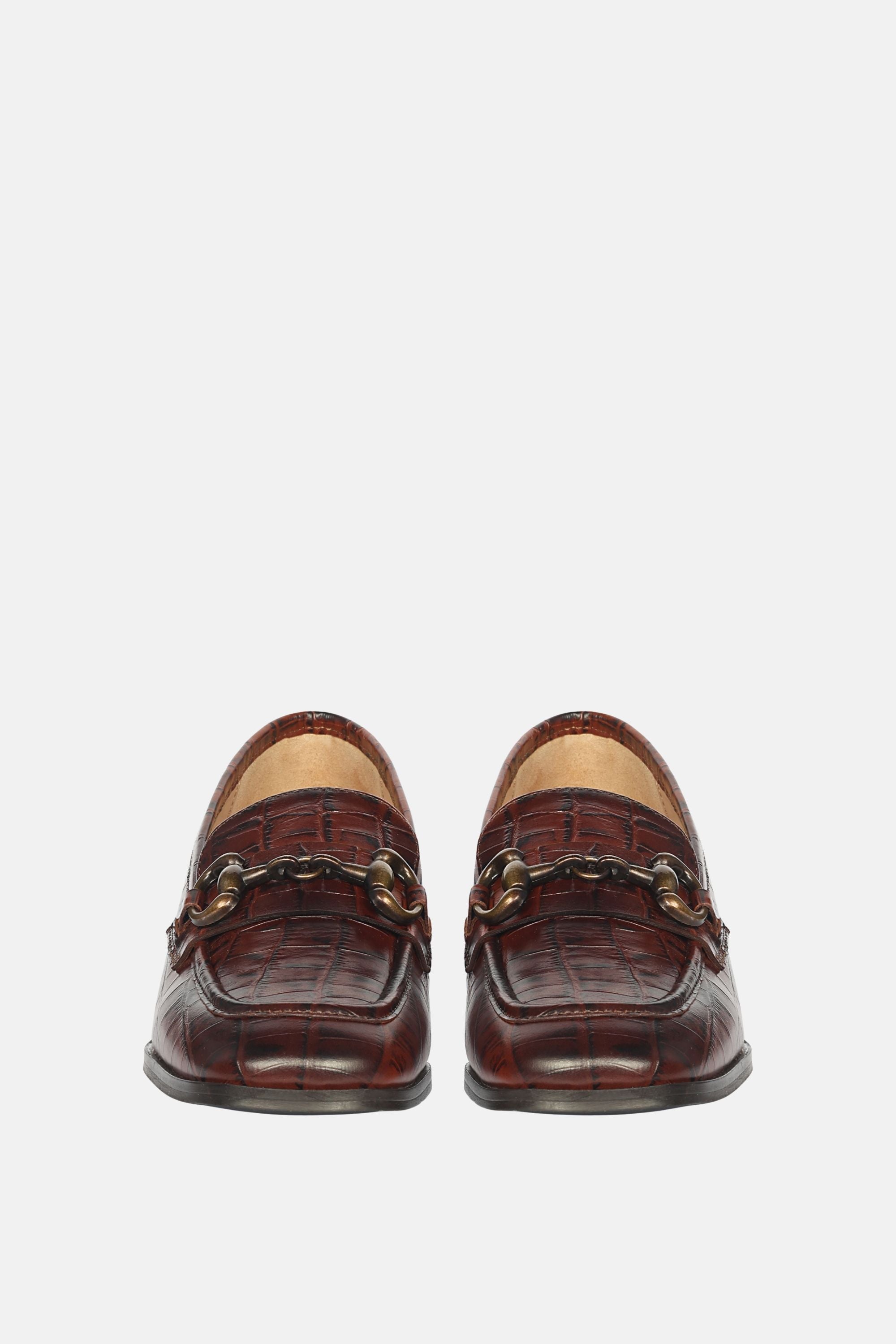Jacqueline Croco - Heeled Loafers