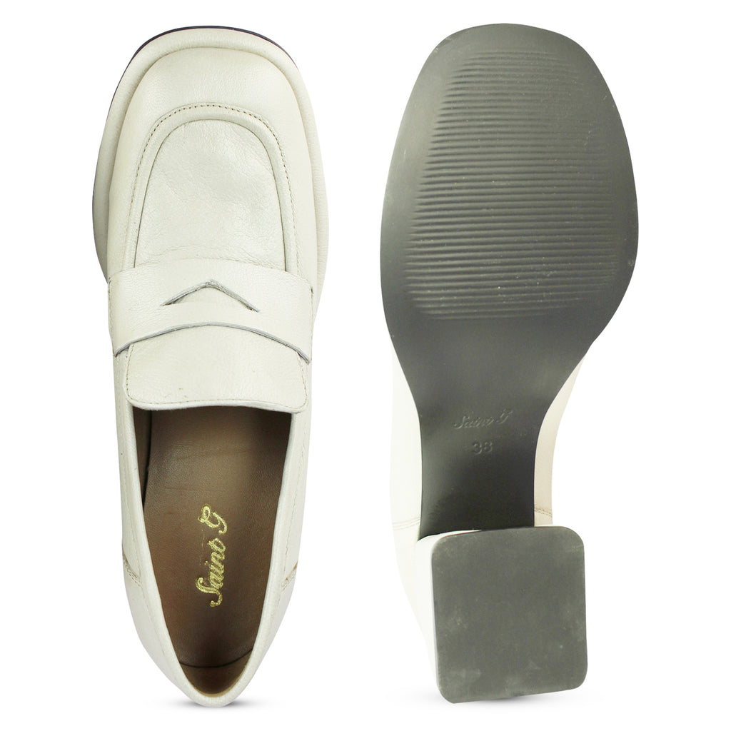 Viviana Off White Leather Loafers - FutureBrandsGroup