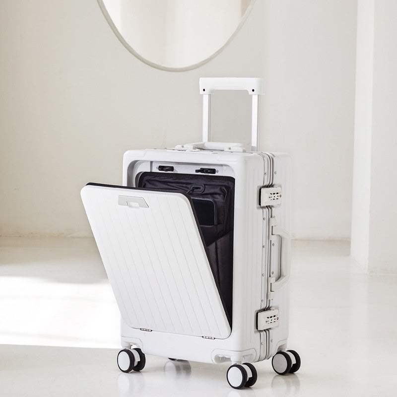 Aluminum Frame Front-Opening Spinner Luggage