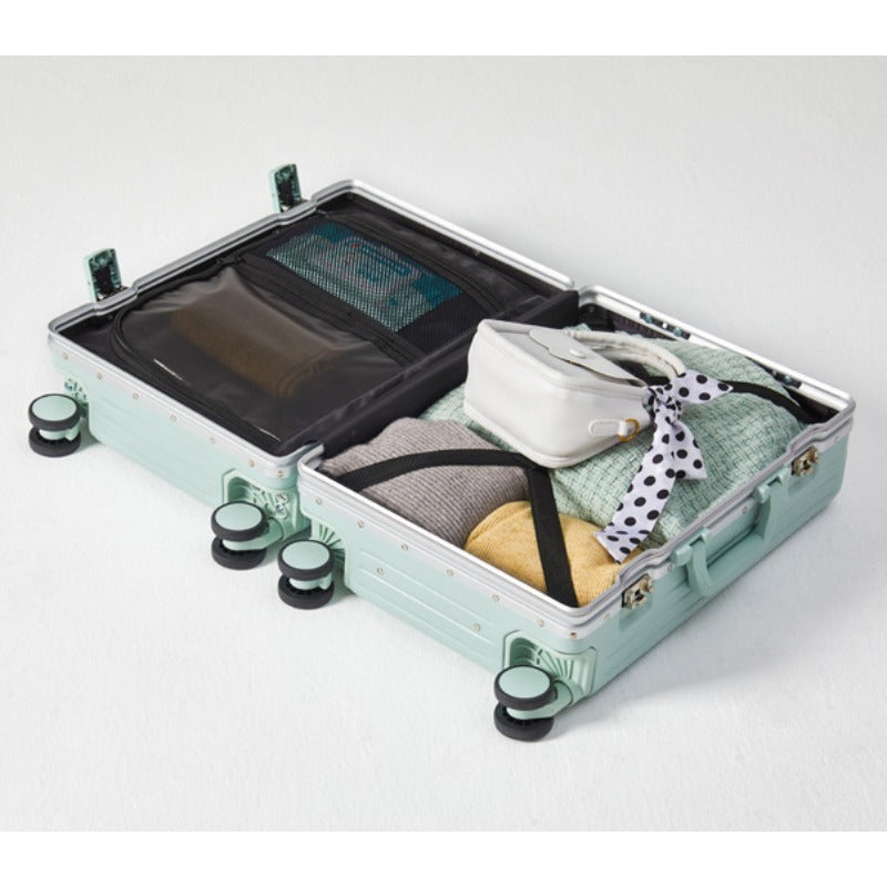Aluminum Frame Front-Opening Spinner Luggage