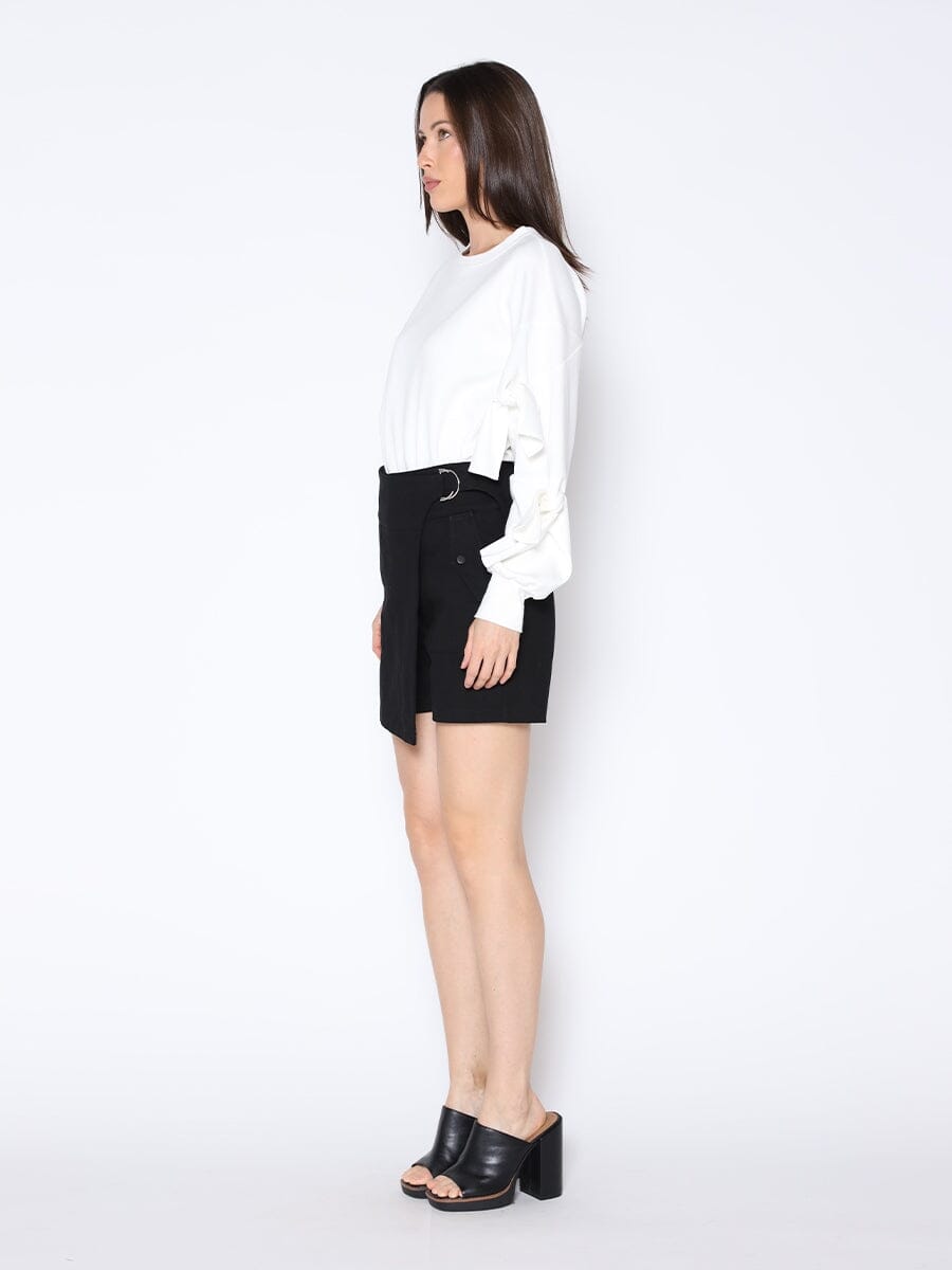 Gracia Fashion Women's Buckle Belt Wrap Denim Skort
