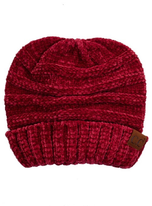 C.C Oversized Chenille Detailed Knitted Beanie Winter Hat
