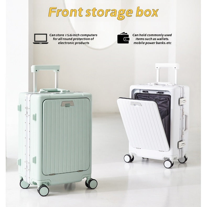 Aluminum Frame Front-Opening Spinner Luggage