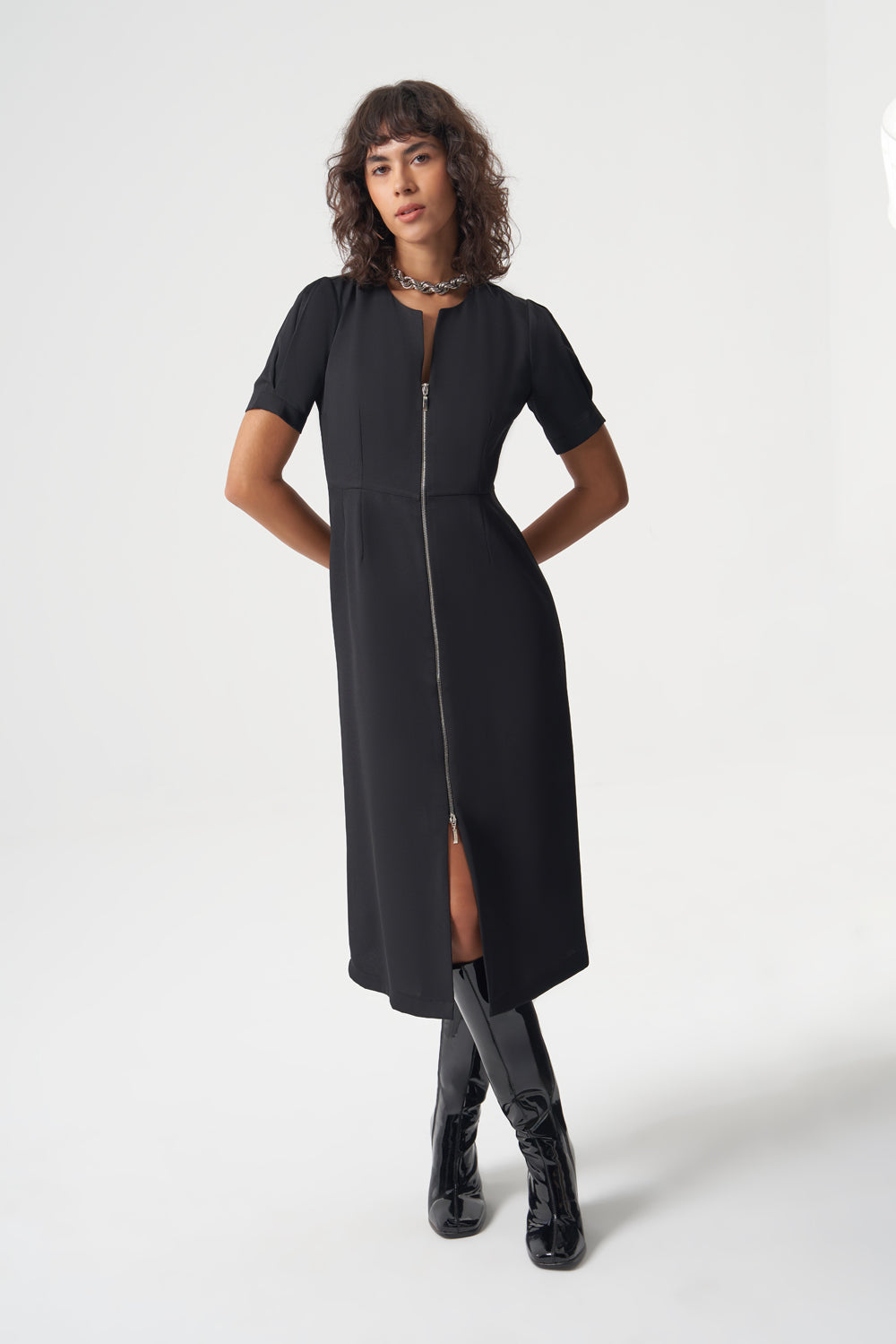 MZL - Woven Zipper Dress Apparel