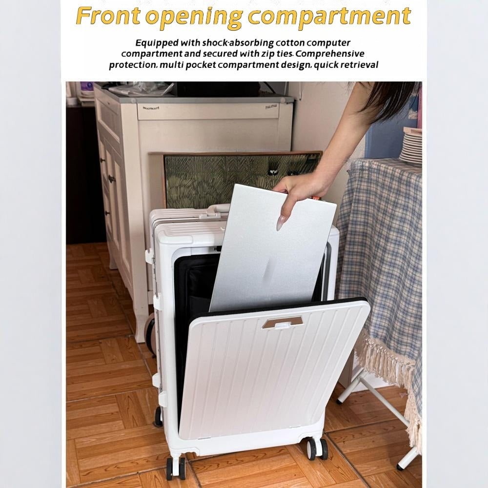 Aluminum Frame Front-Opening Spinner Luggage