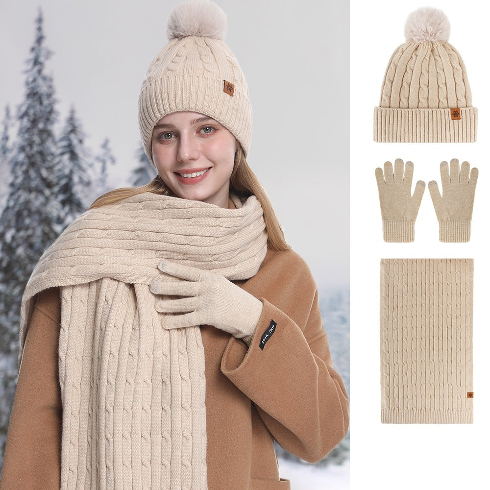 Winter Knit Hat, Scarf & Gloves Set