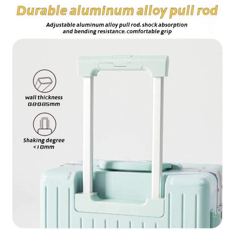 Aluminum Frame Front-Opening Spinner Luggage